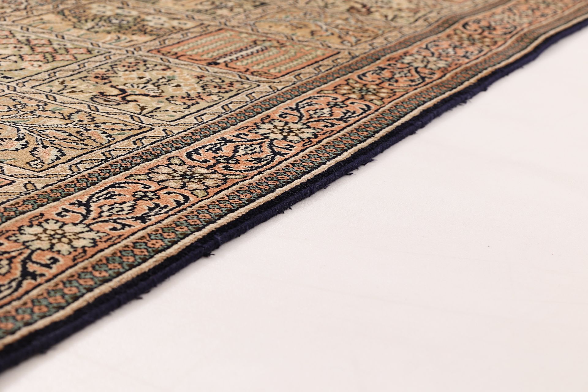 Kashmir Perserteppich 81 × 311 cm aus Seide, handgeknüpft