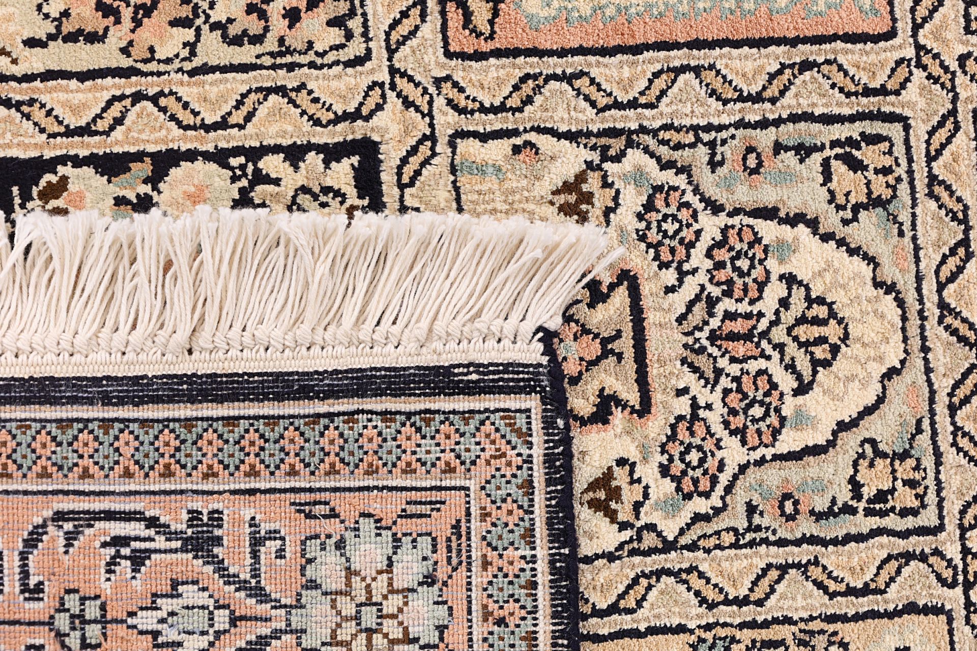 Kashmir Perserteppich 81 × 311 cm aus Seide, handgeknüpft