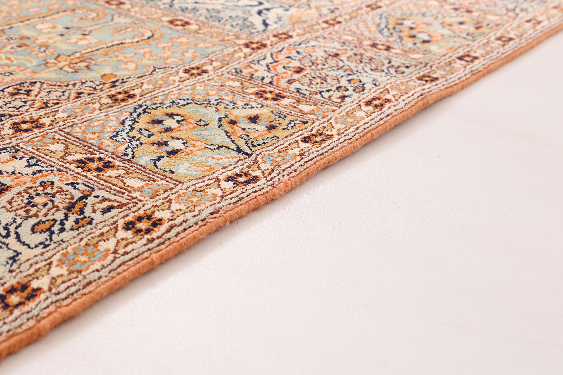 Handgeknüpfter Kashmir Perserteppich, 79 × 303 cm, Seide