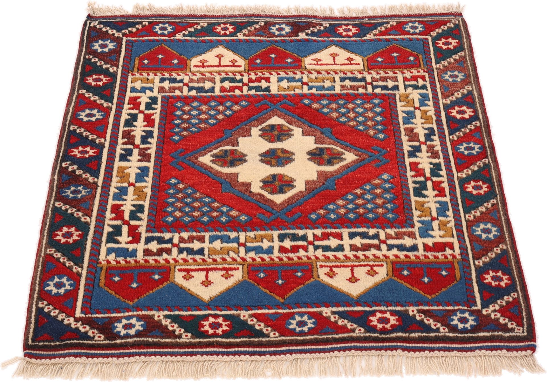 Handgeknüpfter Perserteppich, 91 × 96 cm, Wolle