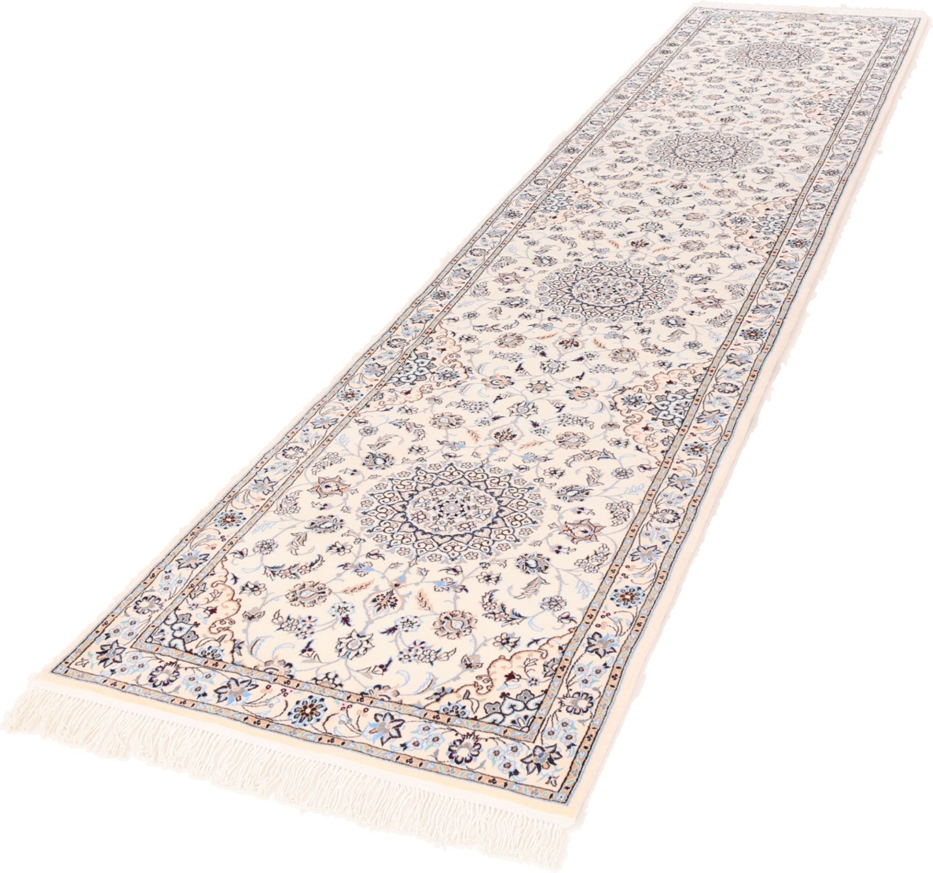 perserteppich-nain-82-x-417-cm-schurwolle-mit-seide-handgeknupft-30 Handgeknüpfter Nain Perserteppich 82 × 417 cm
