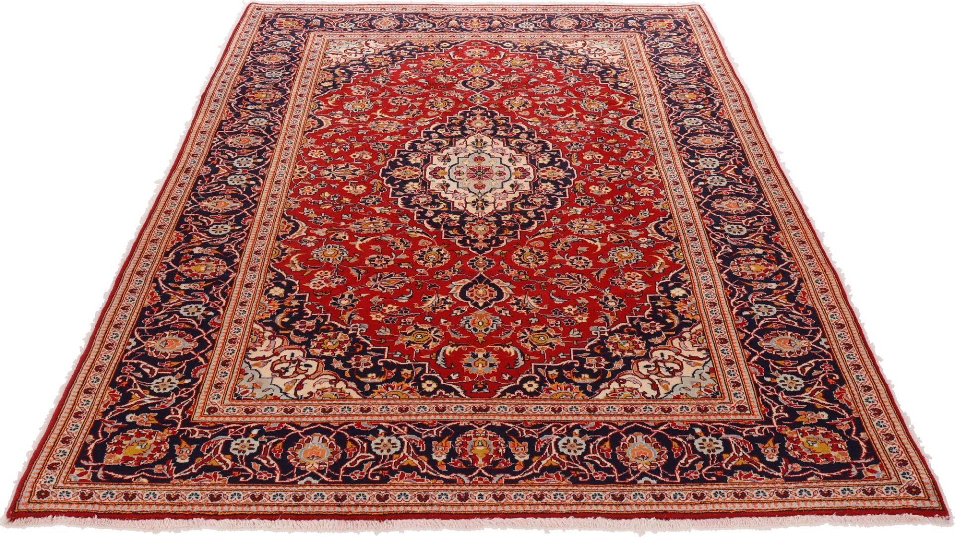 Handgeknüpfter Kashan Perserteppich, 195 × 290 cm, Wolle