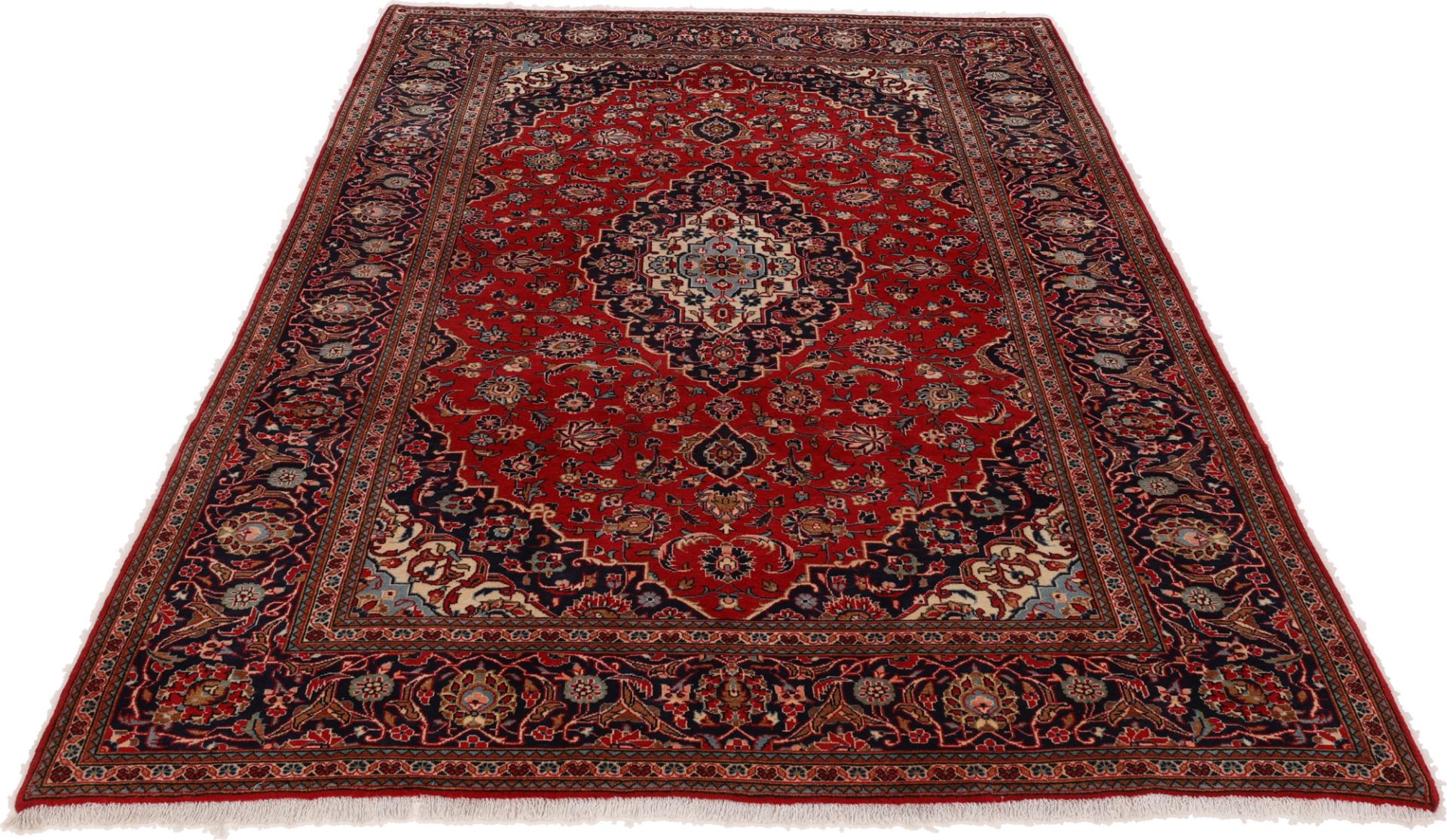 Handgeknüpfter Kashan Perserteppich, 195 × 310 cm, Wolle & Seide