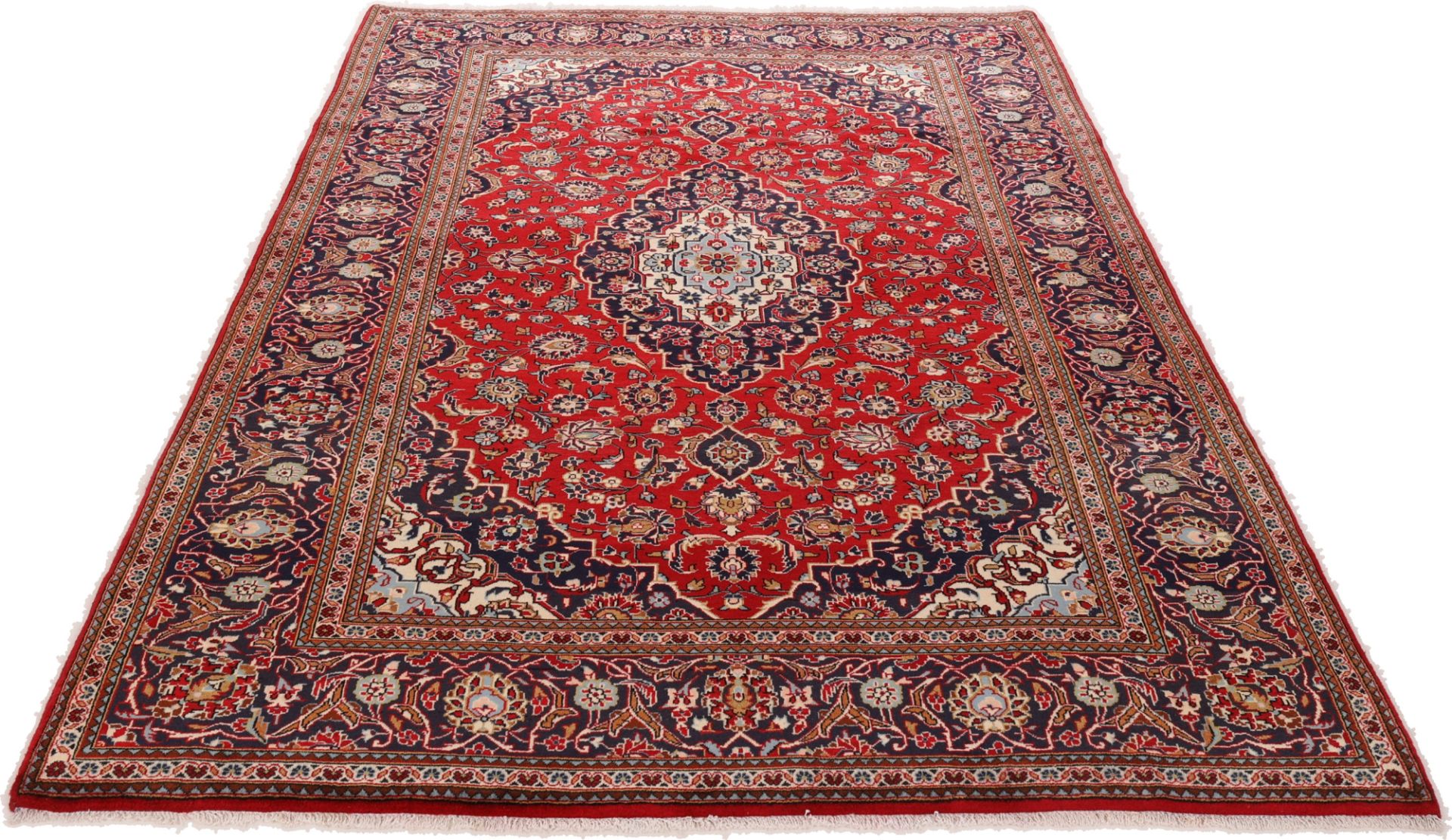 Handgeknüpfter Kashan Perserteppich, 195 × 310 cm, Wolle & Seide