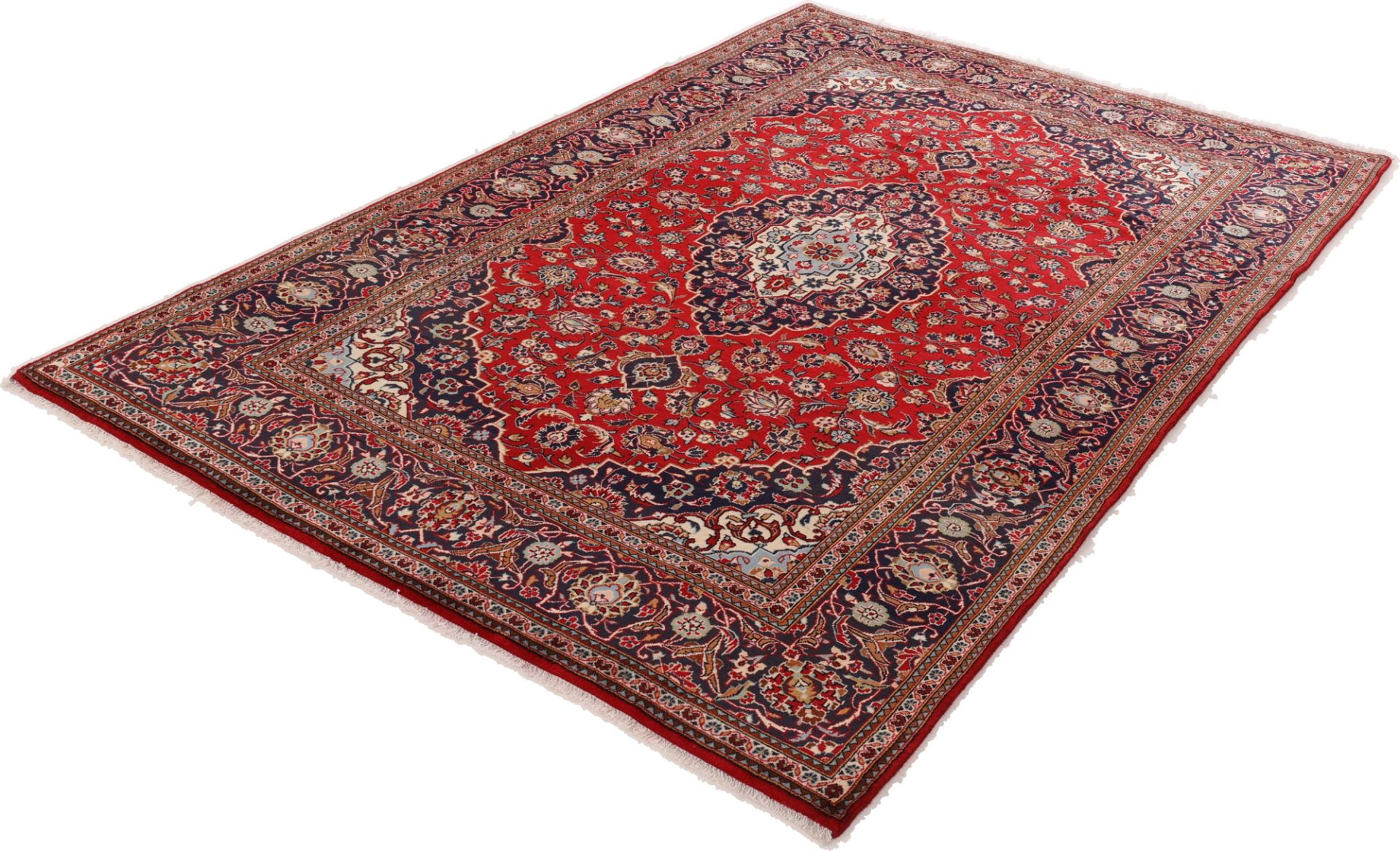 Handgeknüpfter Kashan Perserteppich, 195 × 310 cm, Wolle & Seide
