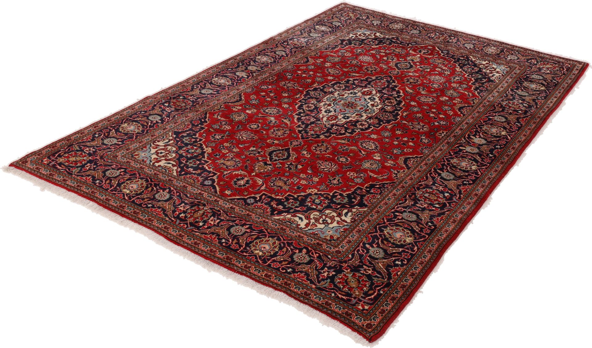 Handgeknüpfter Kashan Perserteppich, 195 × 310 cm, Wolle & Seide