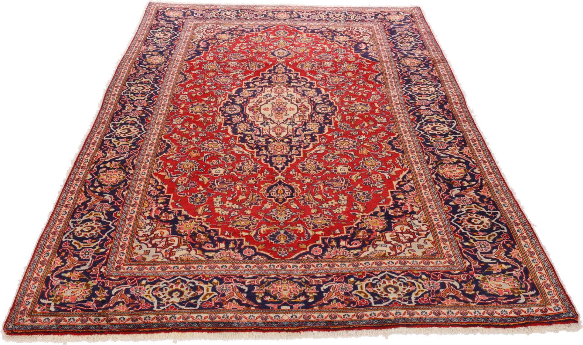 Handgeknüpfter Kashan Perserteppich, 195 × 294 cm, Wolle