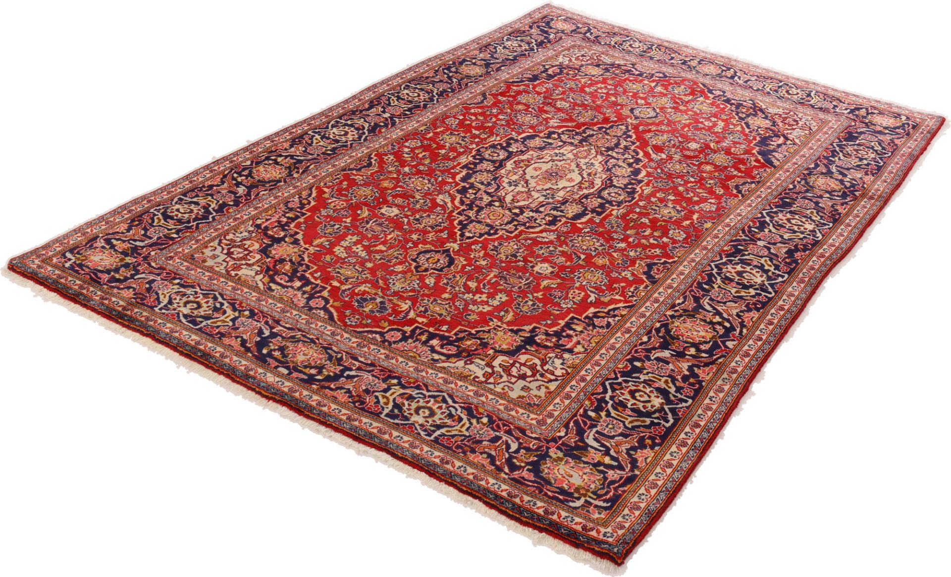 Handgeknüpfter Kashan Perserteppich, 195 × 294 cm, Wolle