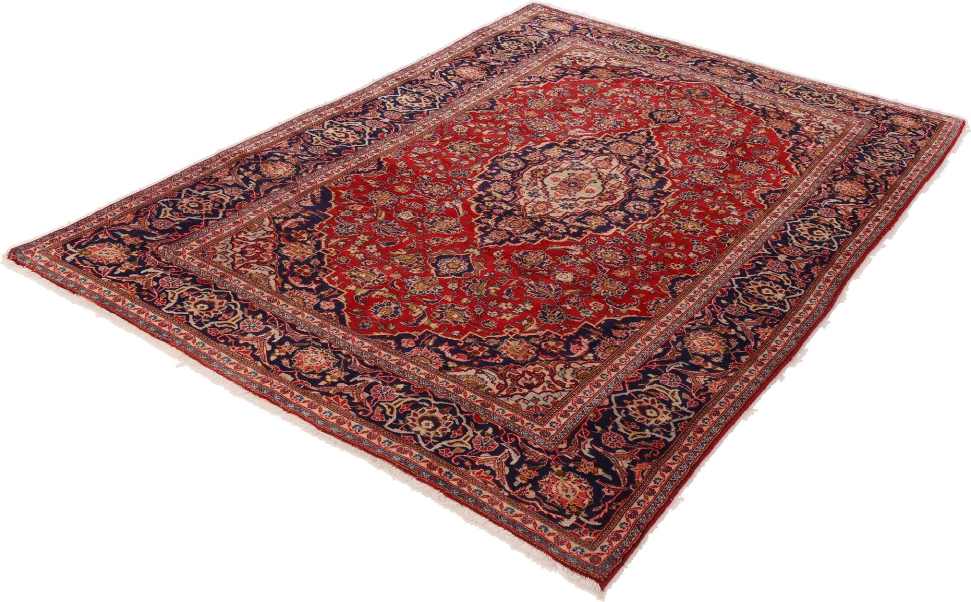 Handgeknüpfter Kashan Perserteppich, 195 × 294 cm, Wolle