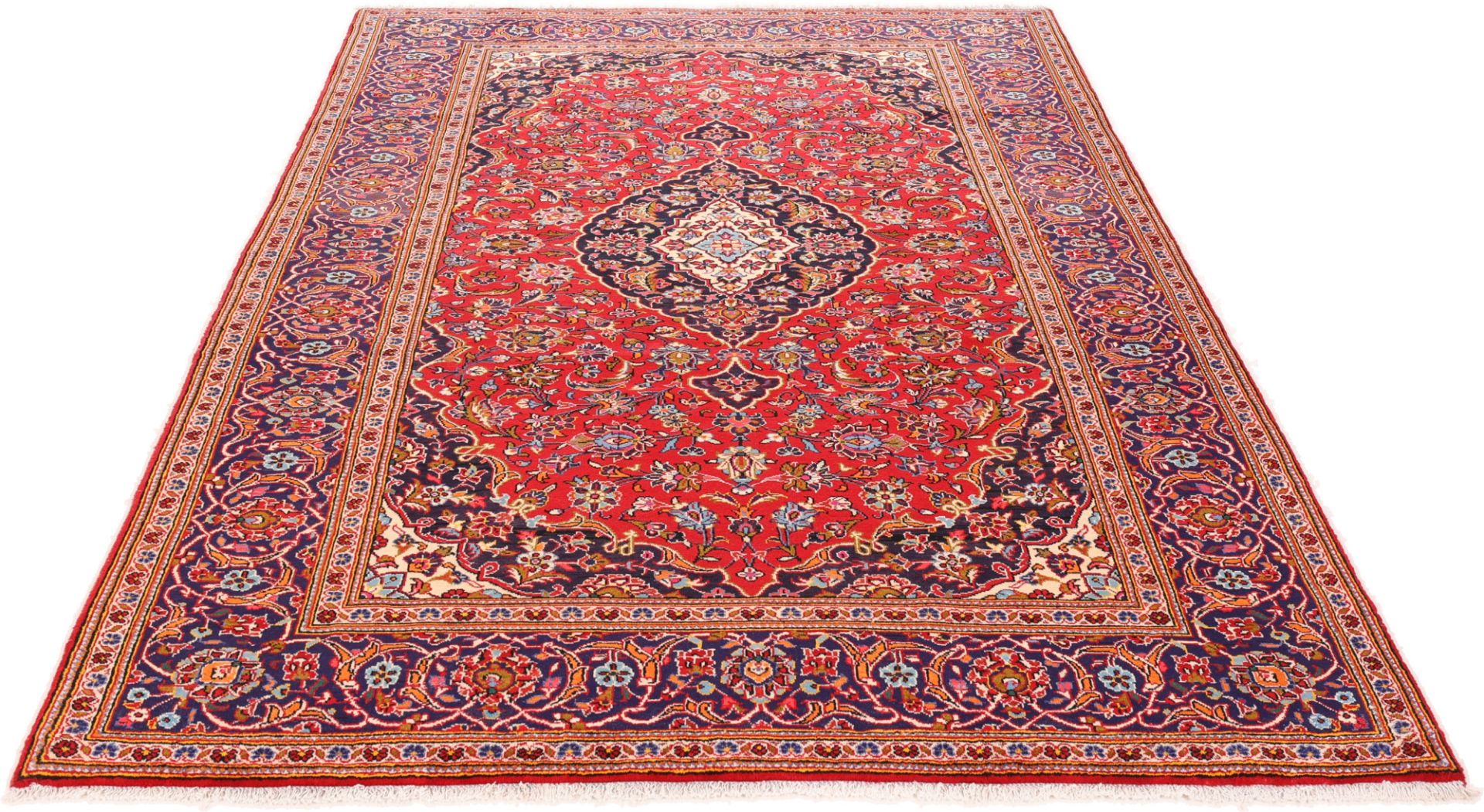 Handgeknüpfter Kashan Perserteppich, 205 × 320 cm, Wolle