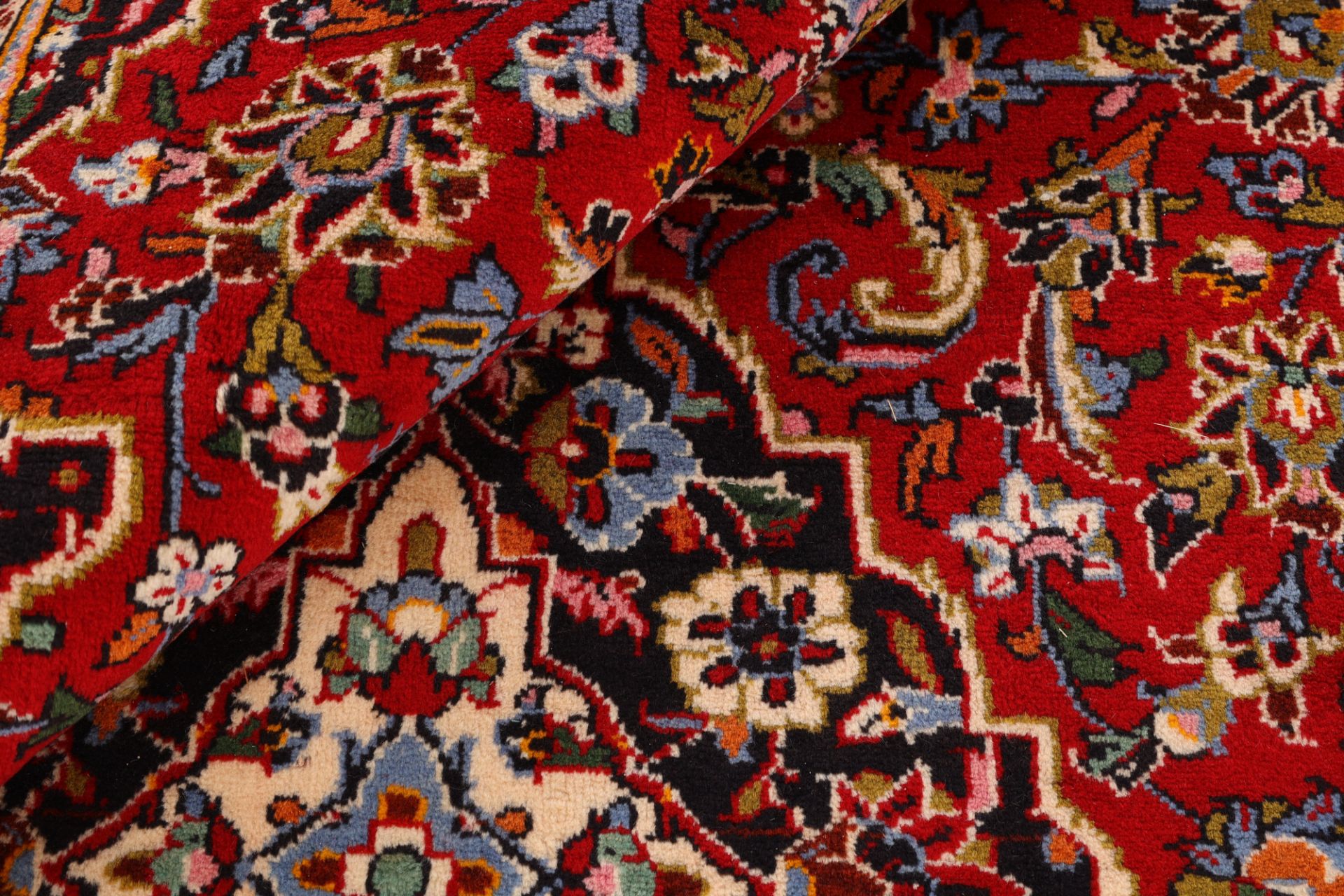 Handgeknüpfter Kashan Perserteppich, 206 × 305 cm, Wolle & Seide
