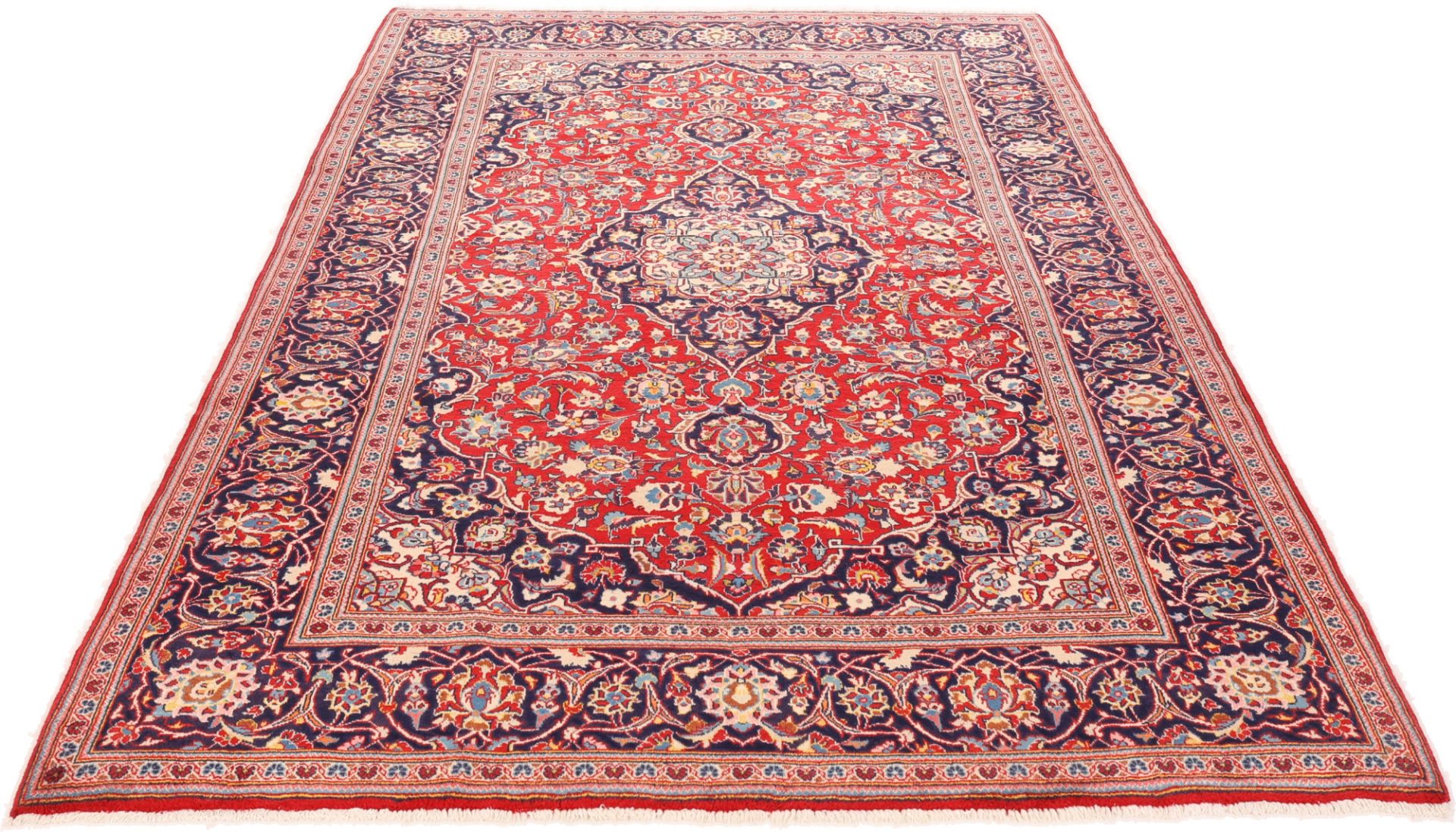 Handgeknüpfter Kashan Perserteppich, 200 × 308 cm, Wolle & Seide