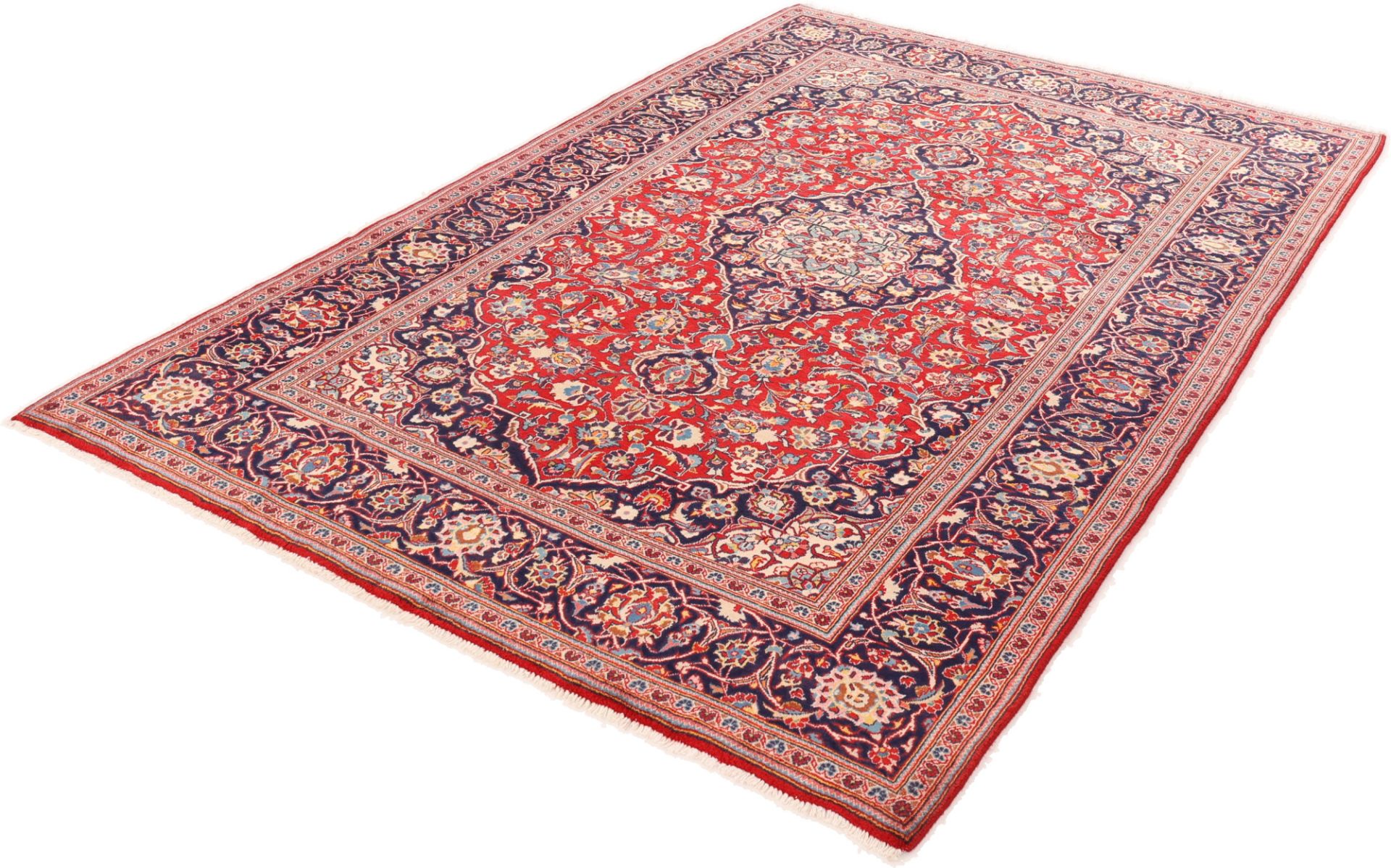 Handgeknüpfter Kashan Perserteppich, 200 × 308 cm, Wolle & Seide