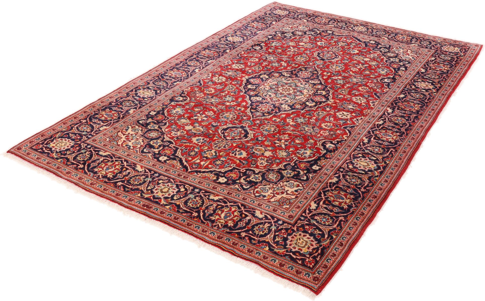 Handgeknüpfter Kashan Perserteppich, 200 × 308 cm, Wolle & Seide