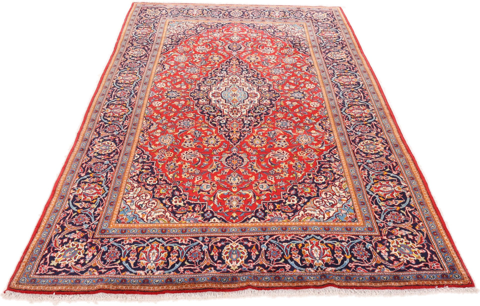 Kashan Perserteppich 195 × 325 cm aus Wolle, handgeknüpft