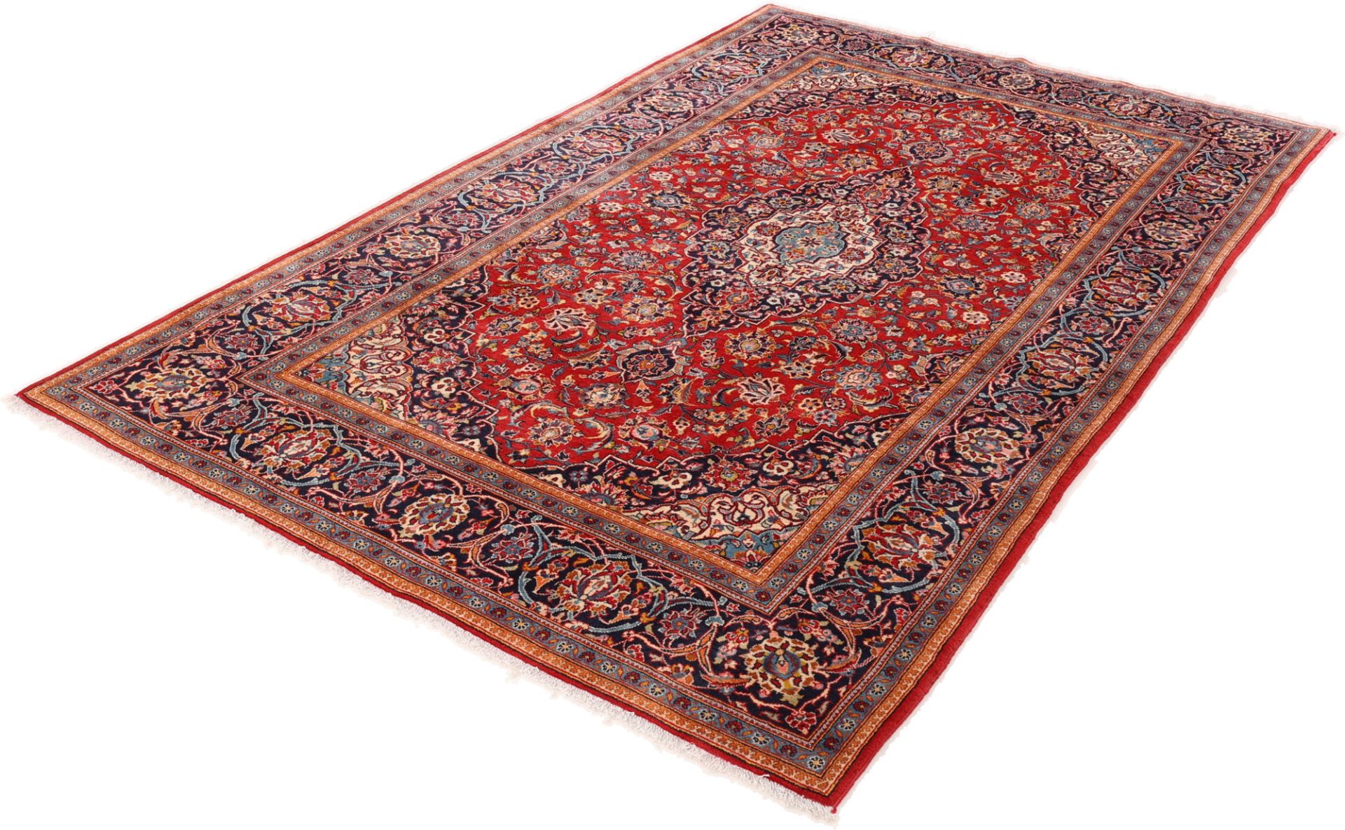 Kashan Perserteppich 195 × 325 cm aus Wolle, handgeknüpft