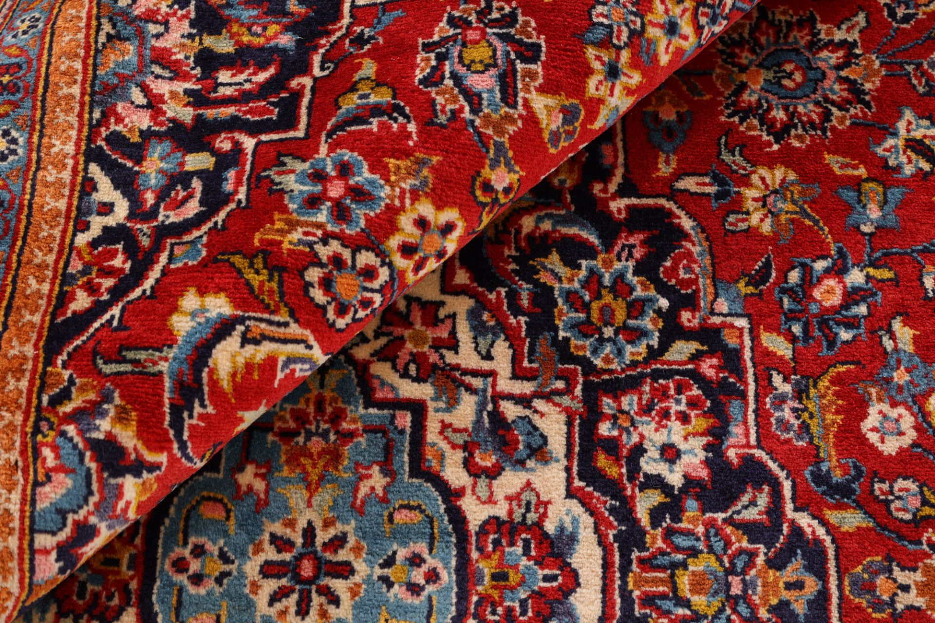 Kashan Perserteppich 195 × 325 cm aus Wolle, handgeknüpft