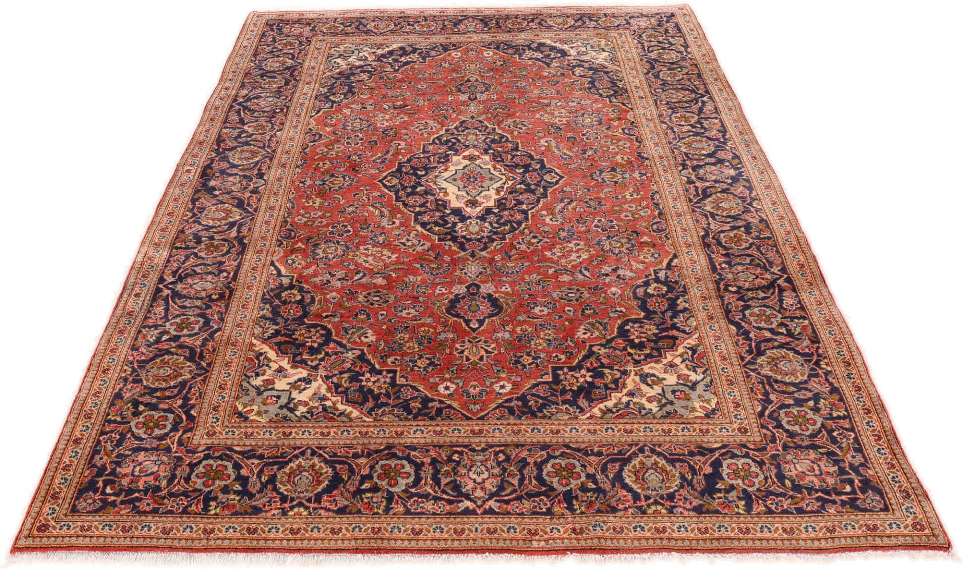 Handgeknüpfter Kashan Perserteppich, 195 × 304 cm, Wolle