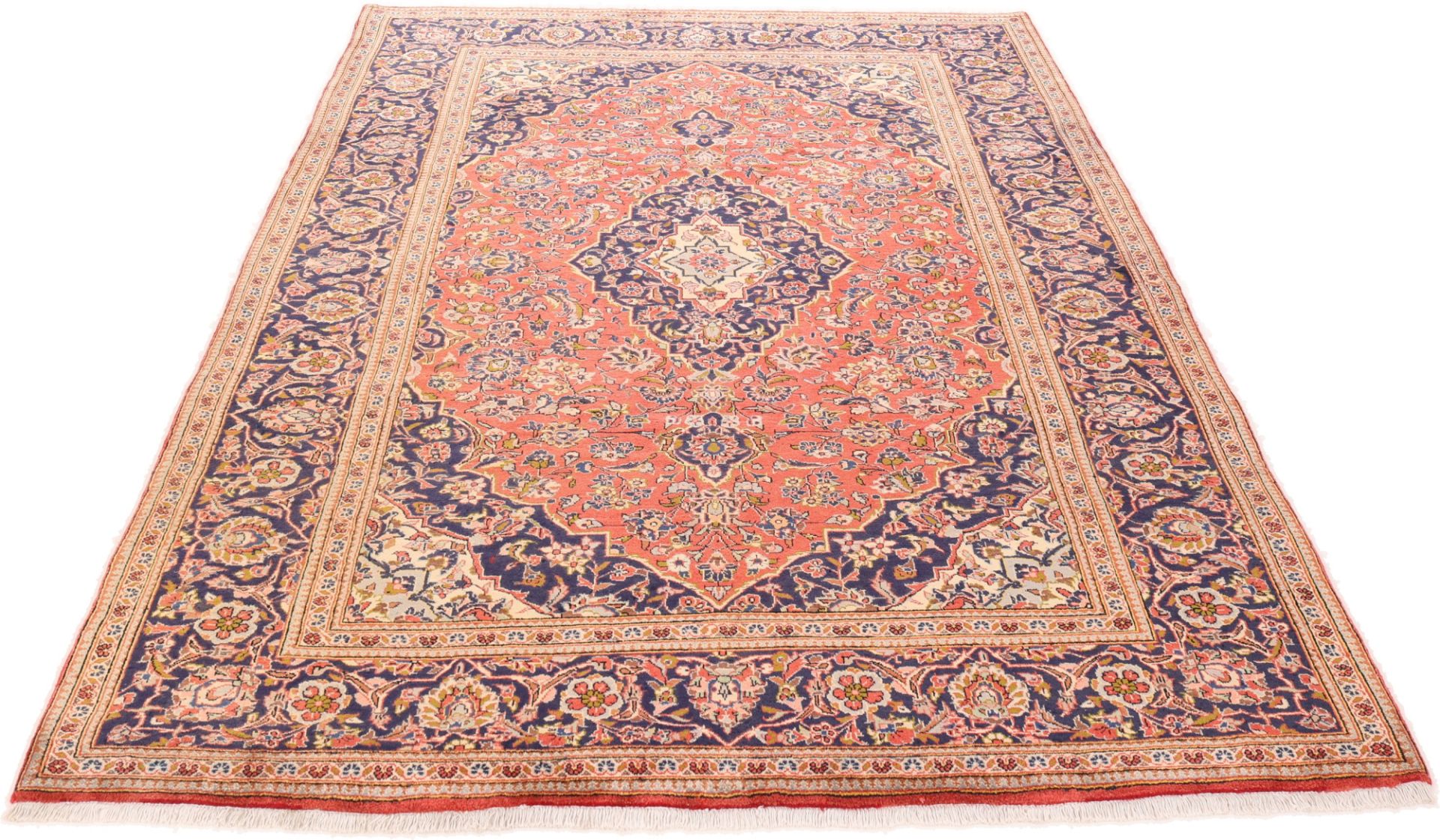 Handgeknüpfter Kashan Perserteppich, 195 × 304 cm, Wolle