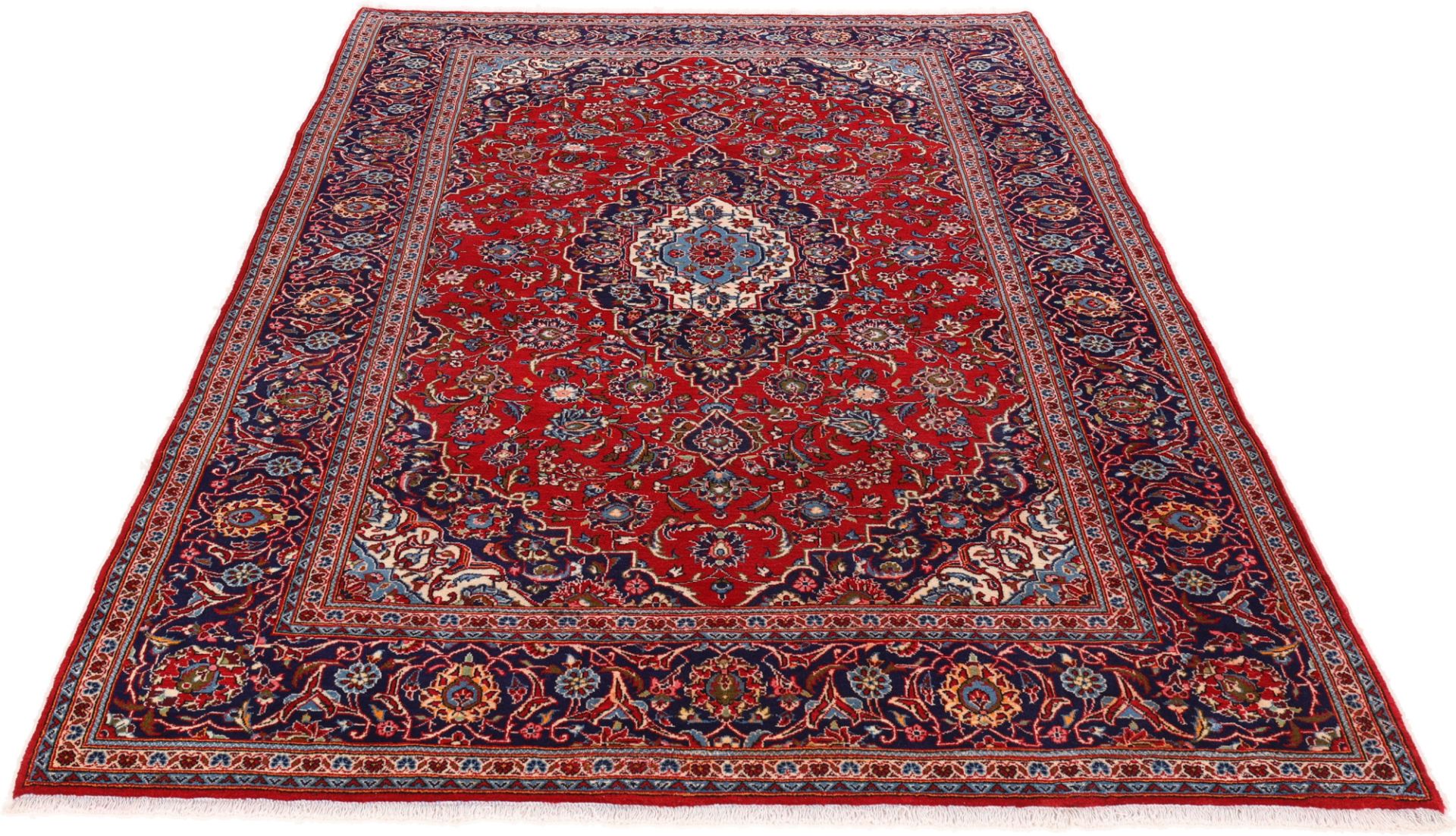 Handgeknüpfter Kashan Perserteppich, 202 × 302 cm, Wolle
