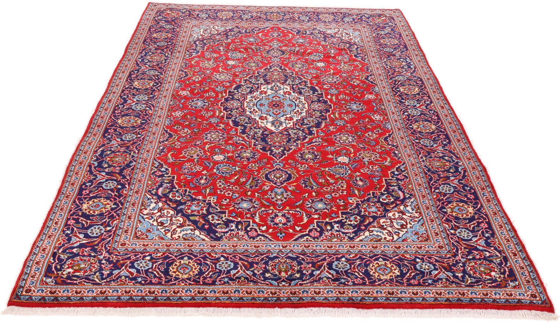 Handgeknüpfter Kashan Perserteppich, 202 × 302 cm, Wolle