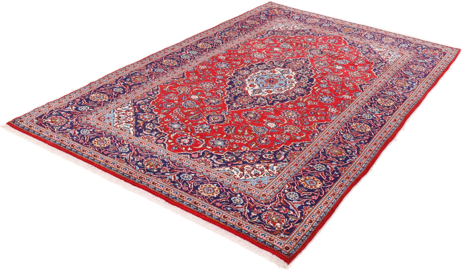 Handgeknüpfter Kashan Perserteppich, 202 × 302 cm, Wolle