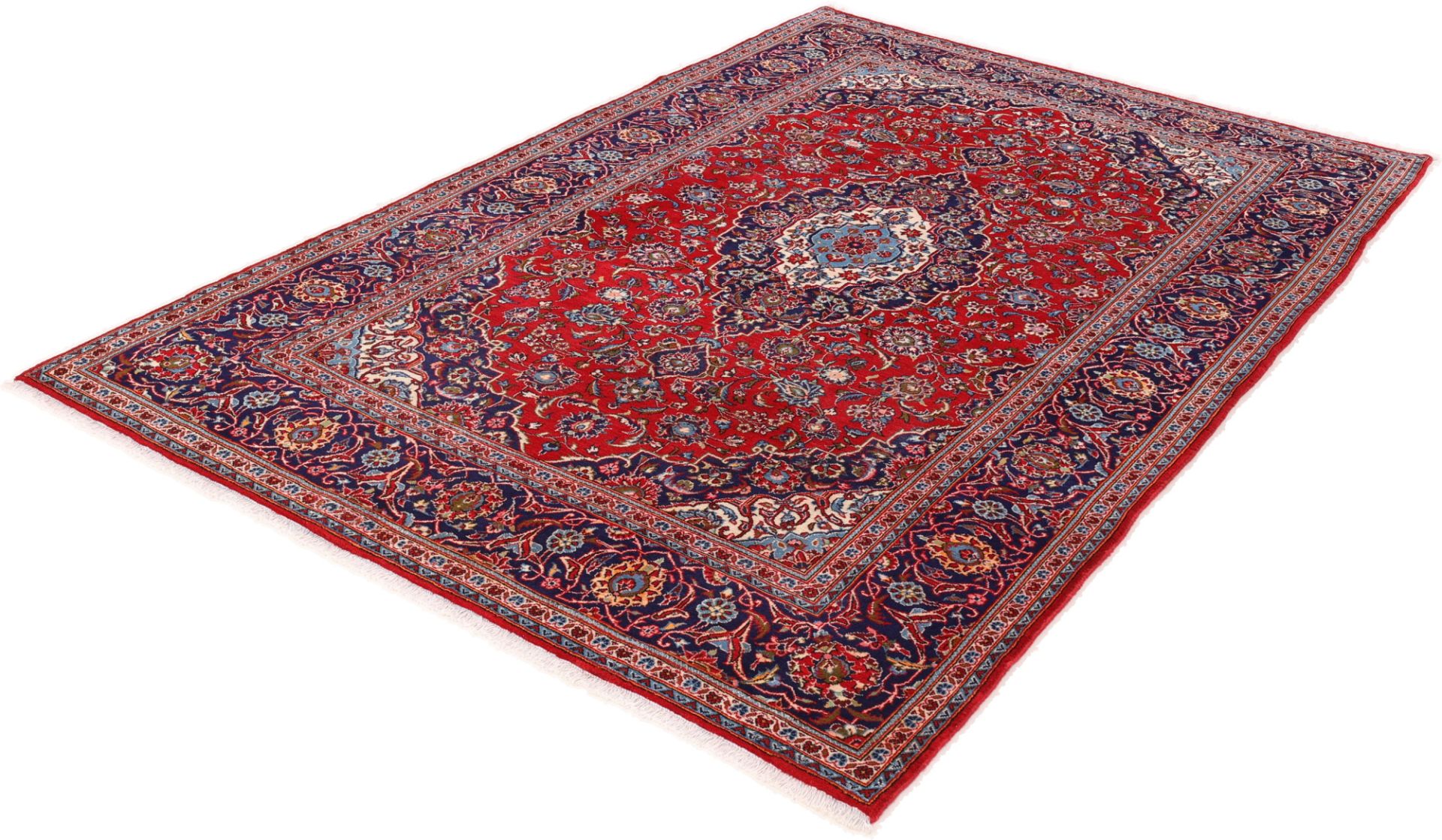 Handgeknüpfter Kashan Perserteppich, 202 × 302 cm, Wolle