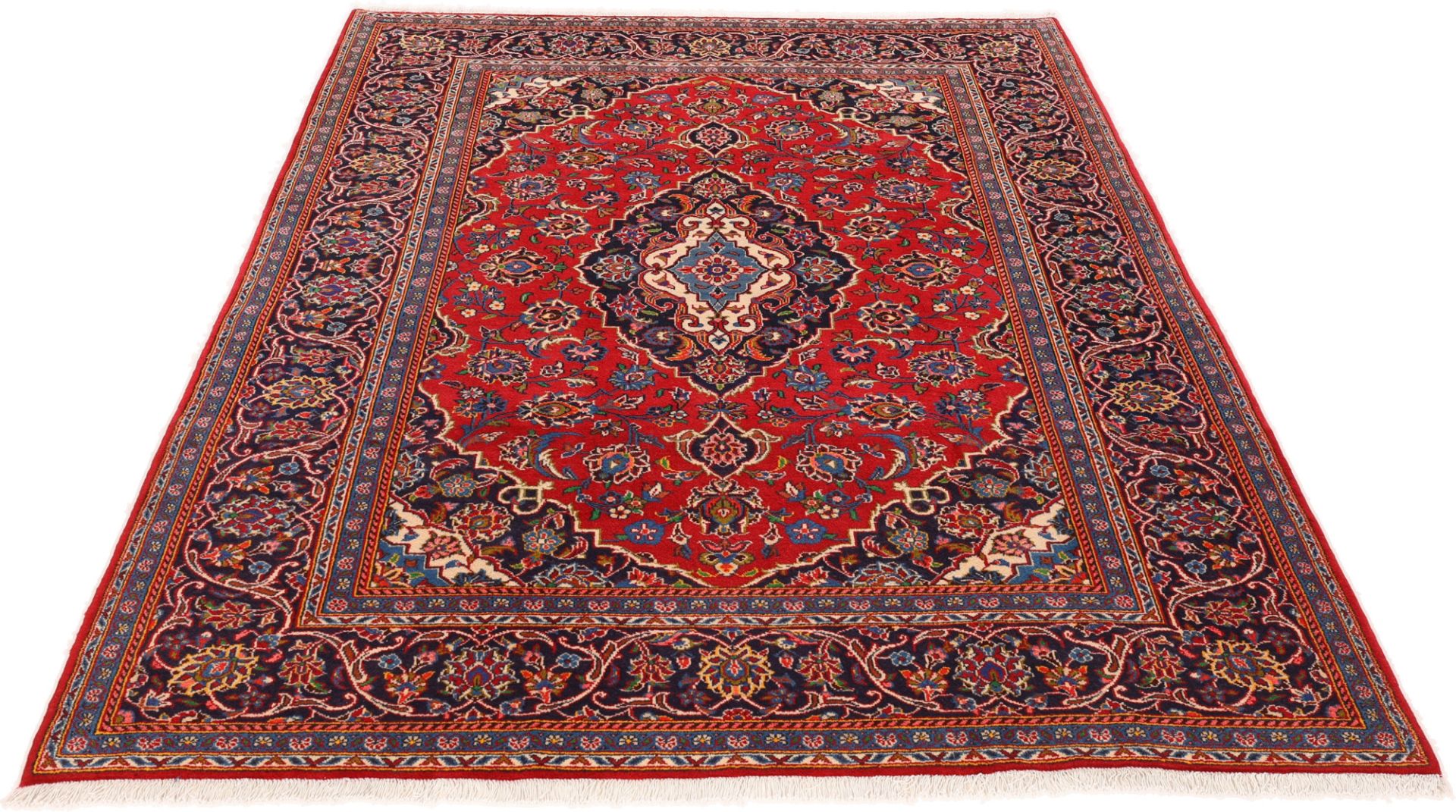 Handgeknüpfter Kashan Perserteppich 198 × 278 cm