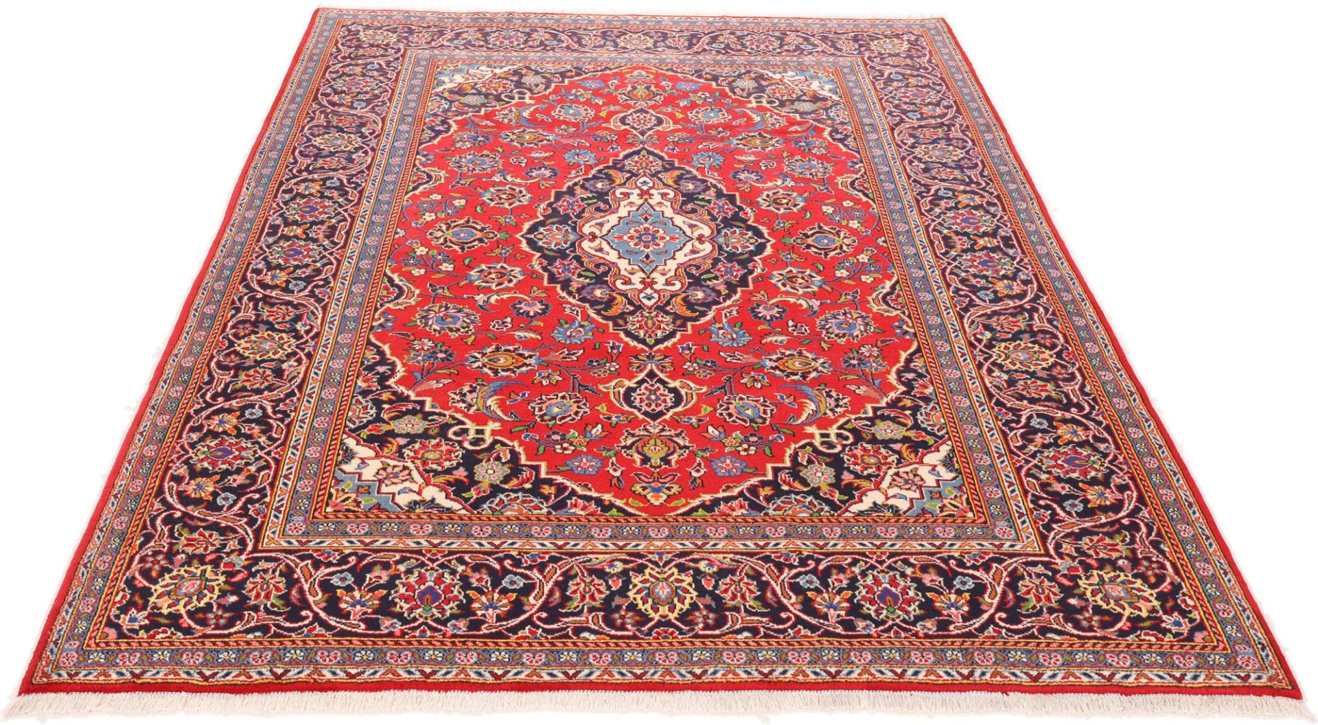 Handgeknüpfter Kashan Perserteppich 198 × 278 cm