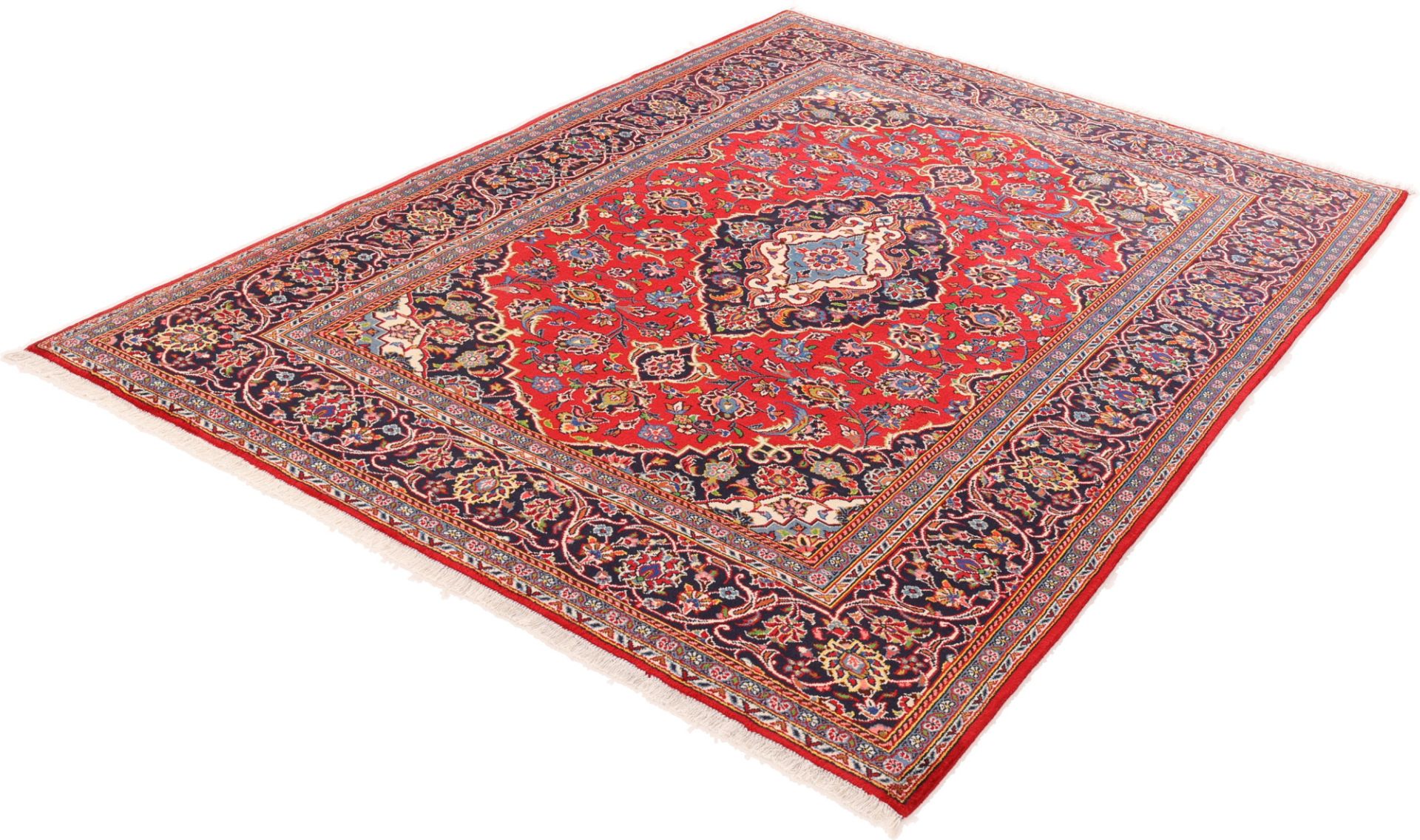 Handgeknüpfter Kashan Perserteppich 198 × 278 cm
