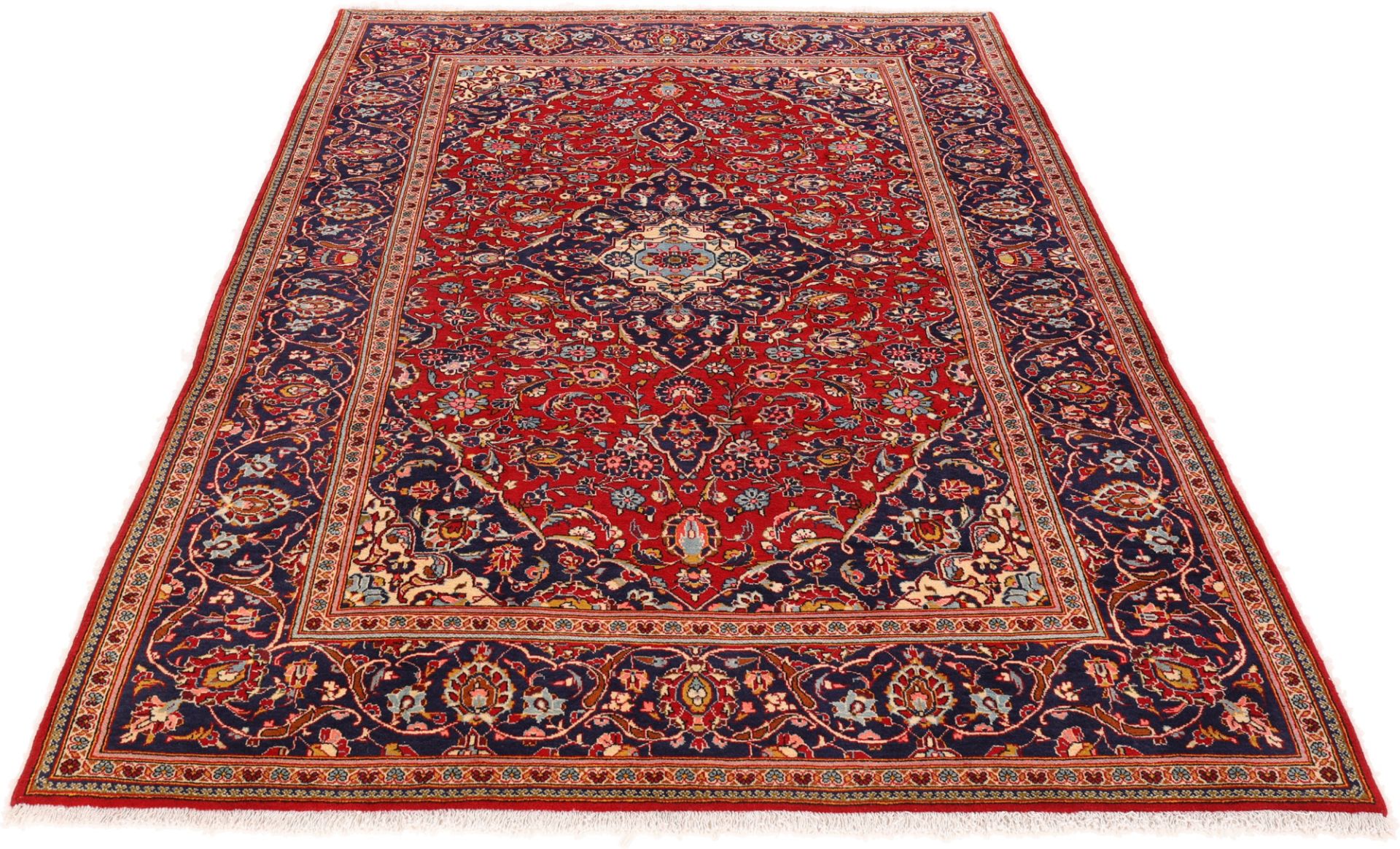 Kashan Perserteppich 195 × 300 cm aus Wolle, handgeknüpft