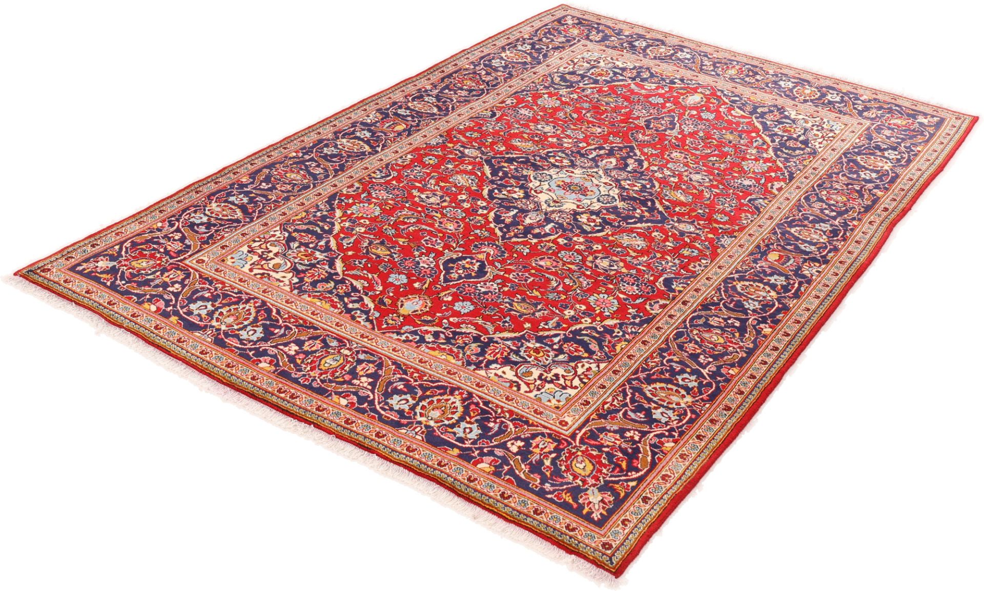Kashan Perserteppich 195 × 300 cm aus Wolle, handgeknüpft
