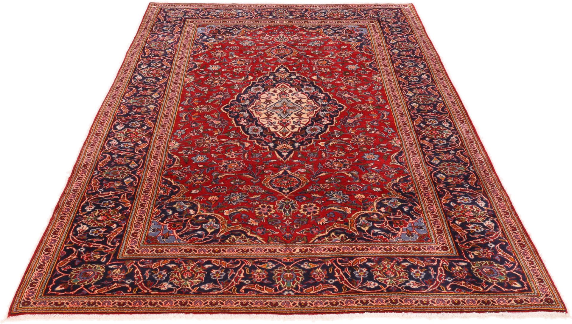 Handgeknüpfter Kashan Perserteppich, 193 × 295 cm, Wolle