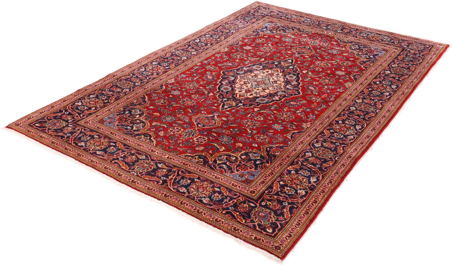 Handgeknüpfter Kashan Perserteppich, 193 × 295 cm, Wolle
