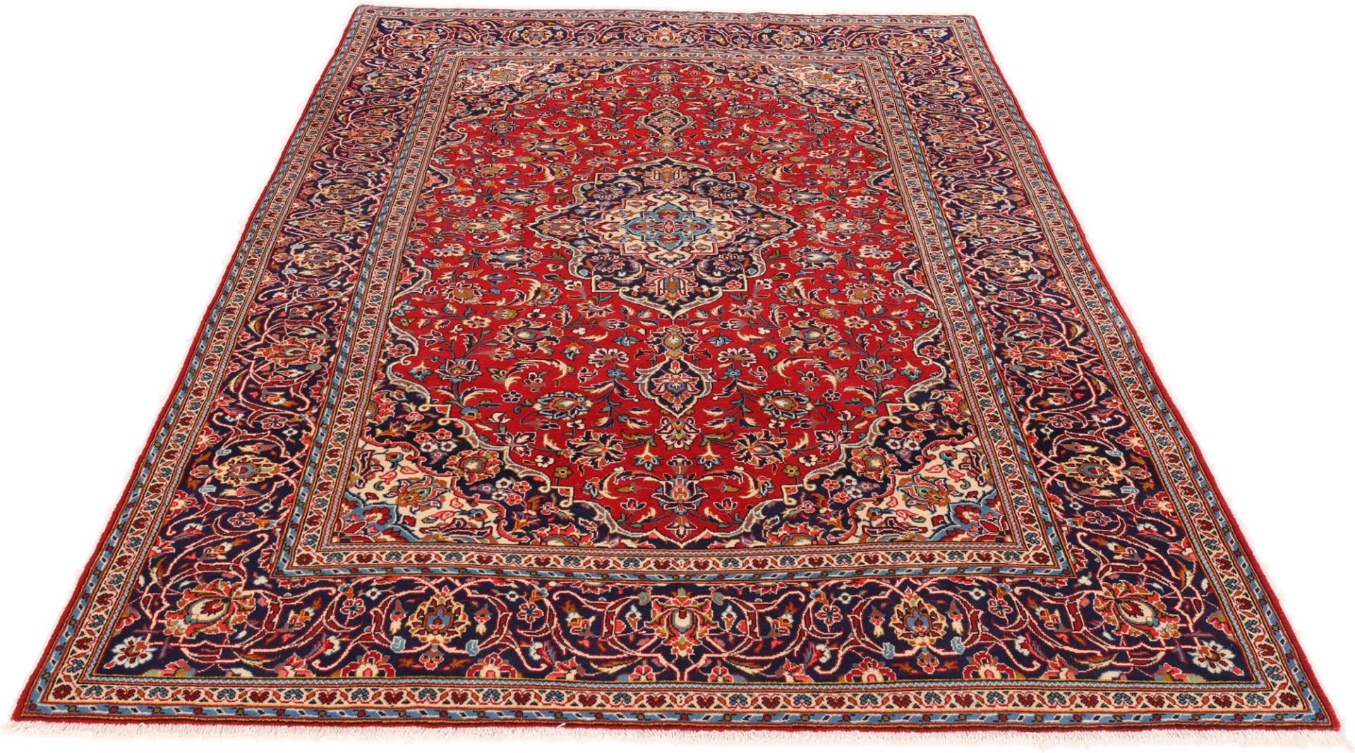 Handgeknüpfter Kashan Perserteppich, 208 × 310 cm, Wolle
