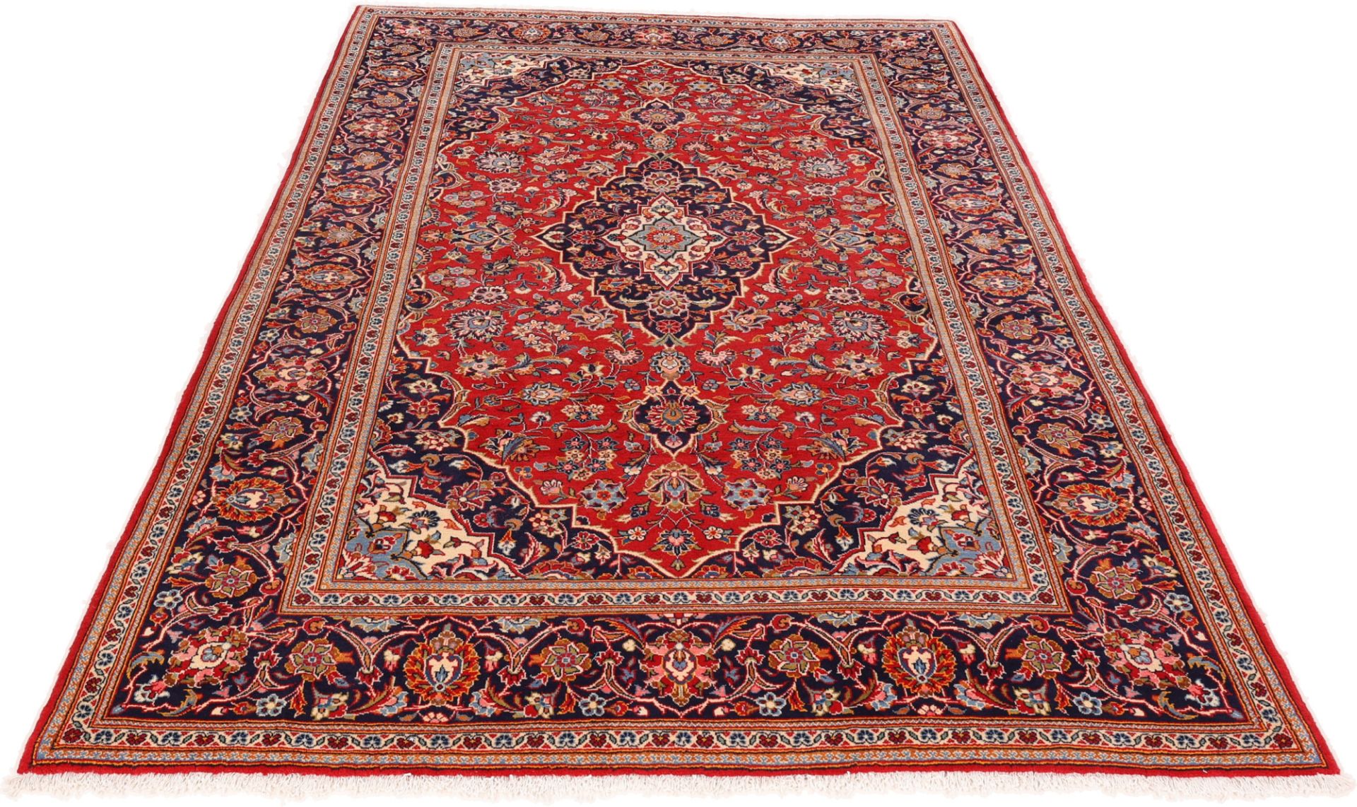 Handgeknüpfter Kashan Perserteppich, 206 × 317 cm, Wolle