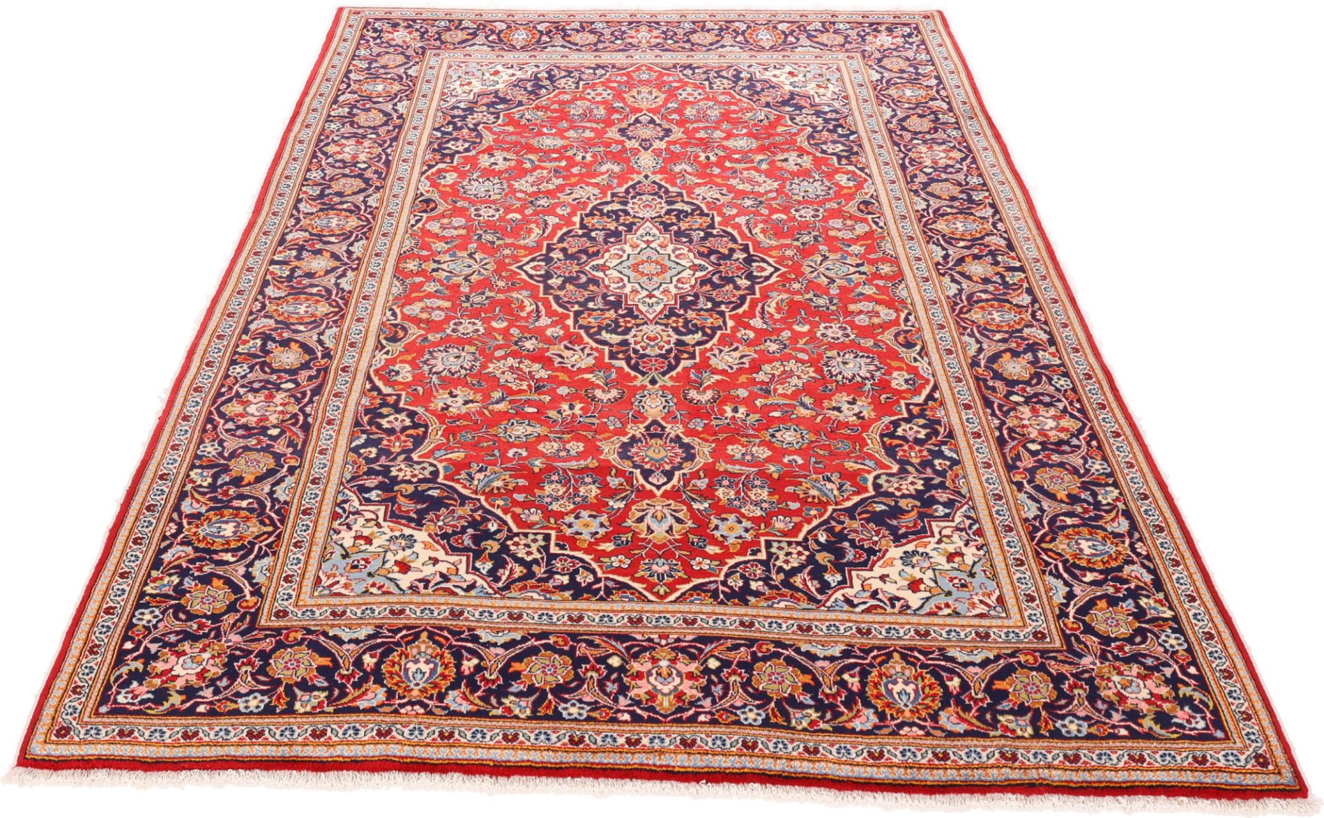 Handgeknüpfter Kashan Perserteppich, 206 × 317 cm, Wolle