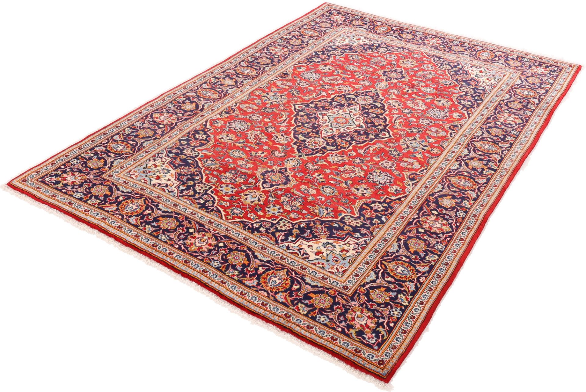 Handgeknüpfter Kashan Perserteppich, 206 × 317 cm, Wolle