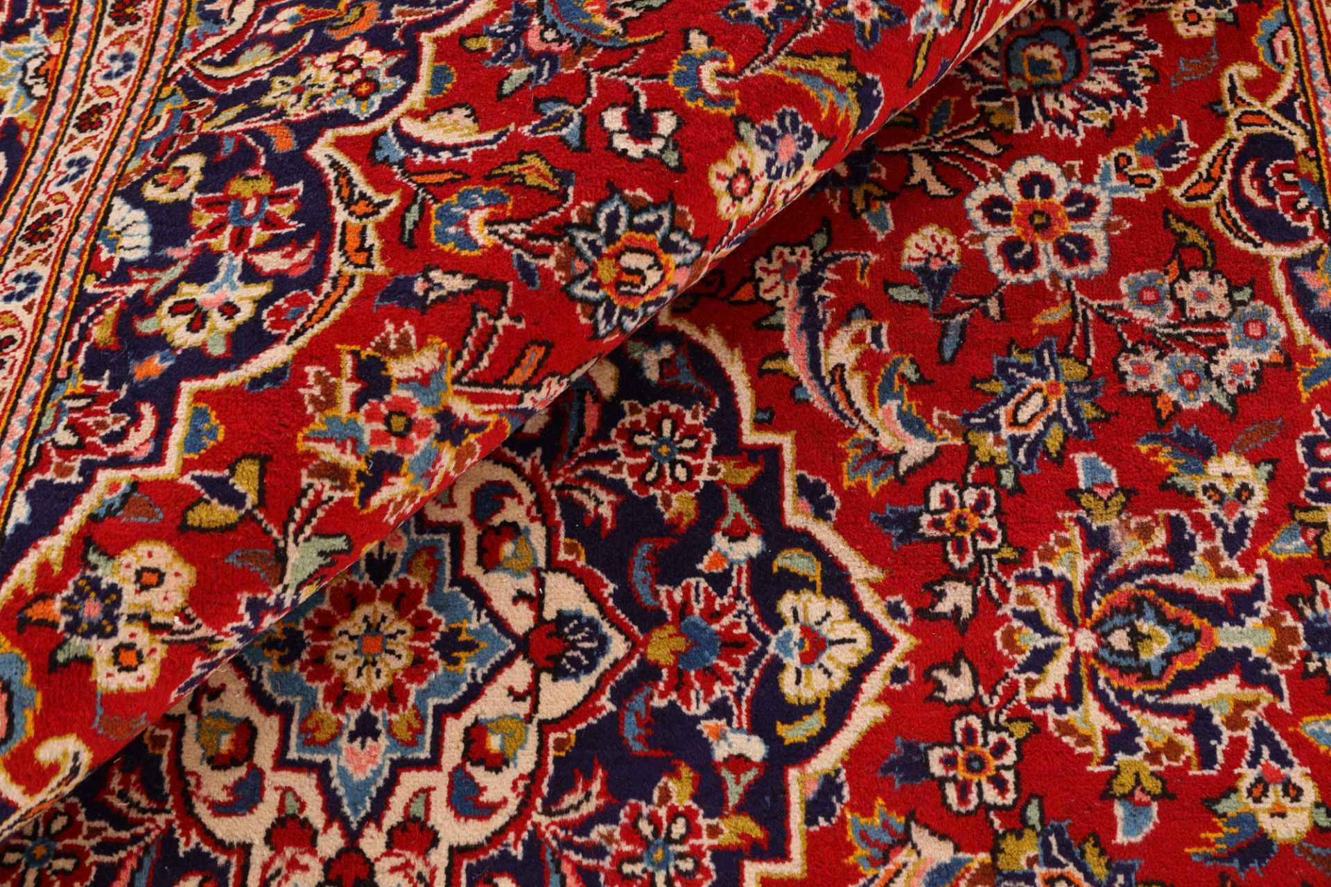 Handgeknüpfter Kashan Perserteppich, 203 × 318 cm, Wolle & Seide