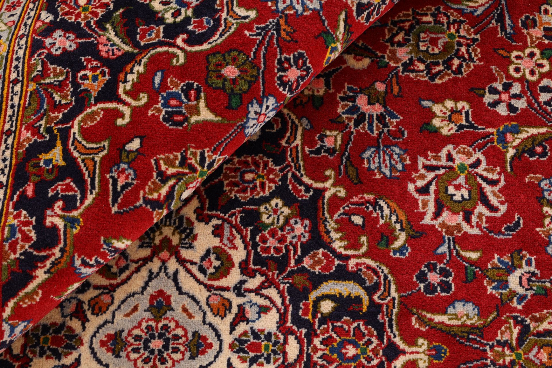 Handgeknüpfter Kashan Perserteppich, 210 × 297 cm, Wolle & Seide
