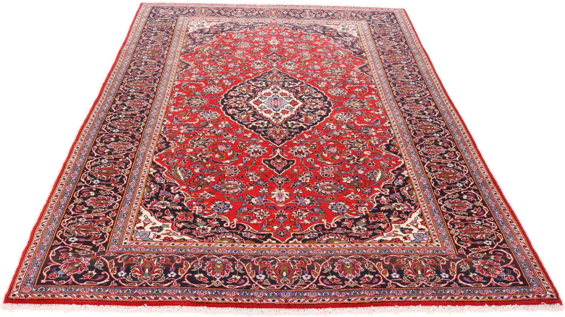 Handgeknüpfter Kashan Perserteppich, 207 × 322 cm, Wolle