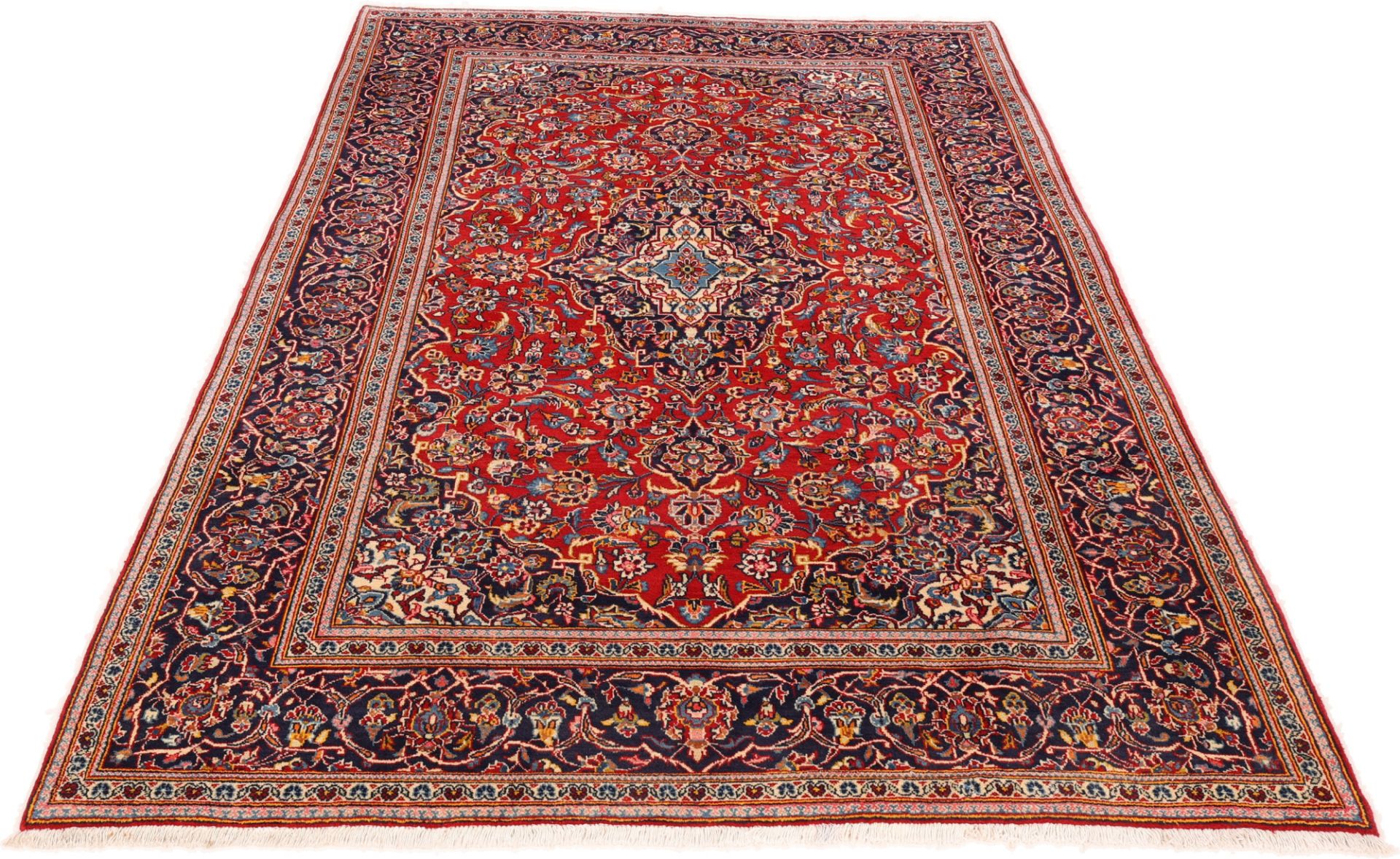 Kashan Perserteppich 198 × 300 cm aus Wolle & Seide, handgeknüpft