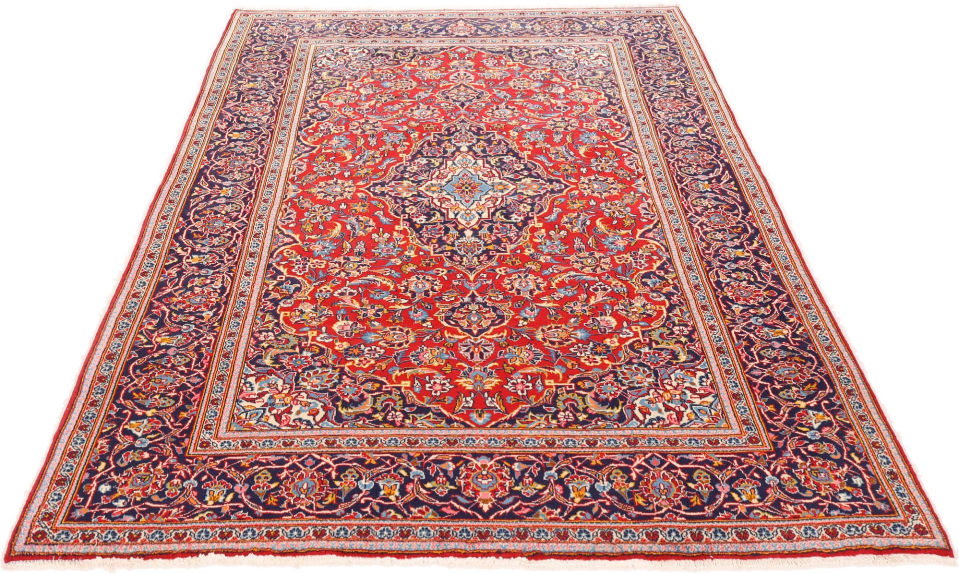 Kashan Perserteppich 198 × 300 cm aus Wolle & Seide, handgeknüpft