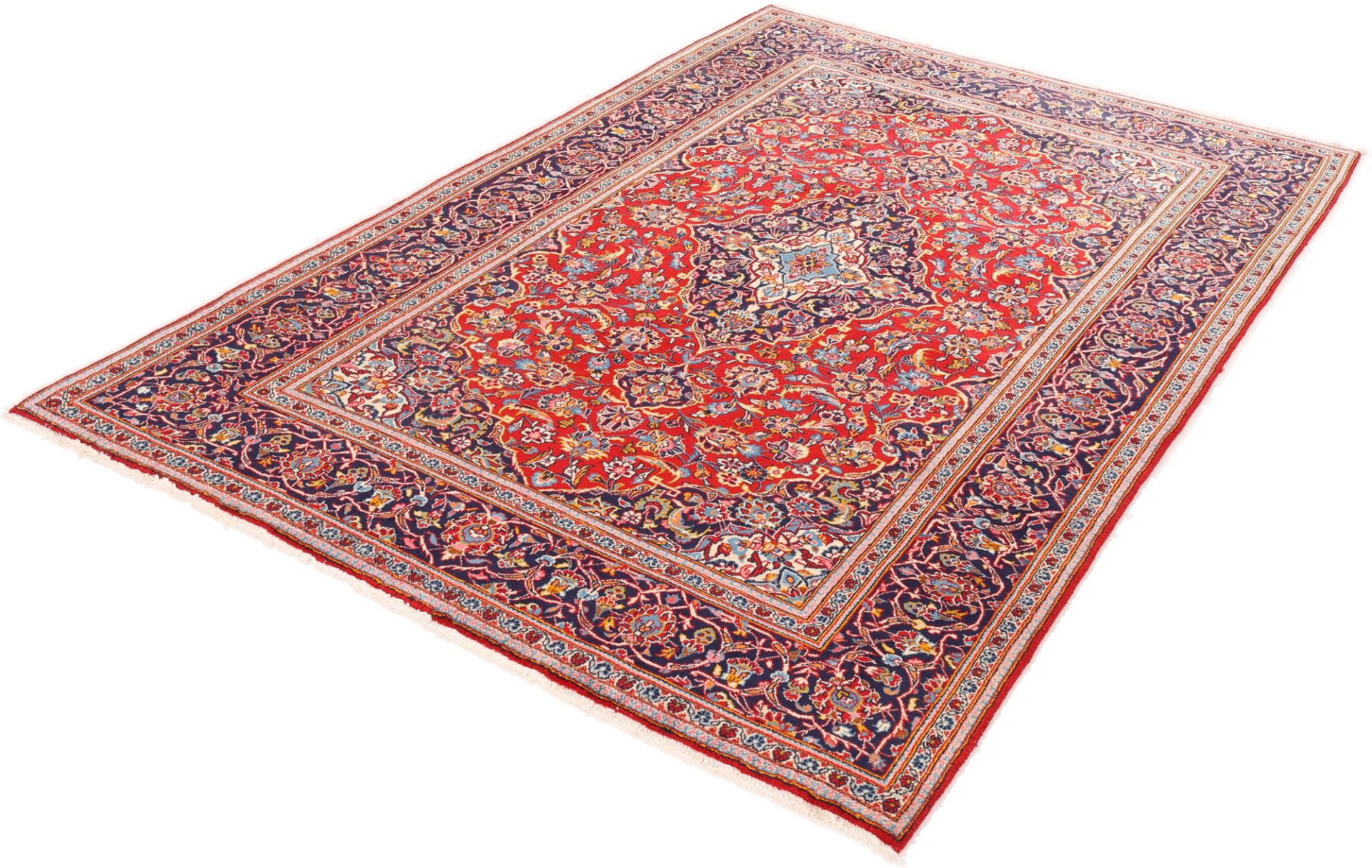 Kashan Perserteppich 198 × 300 cm aus Wolle & Seide, handgeknüpft
