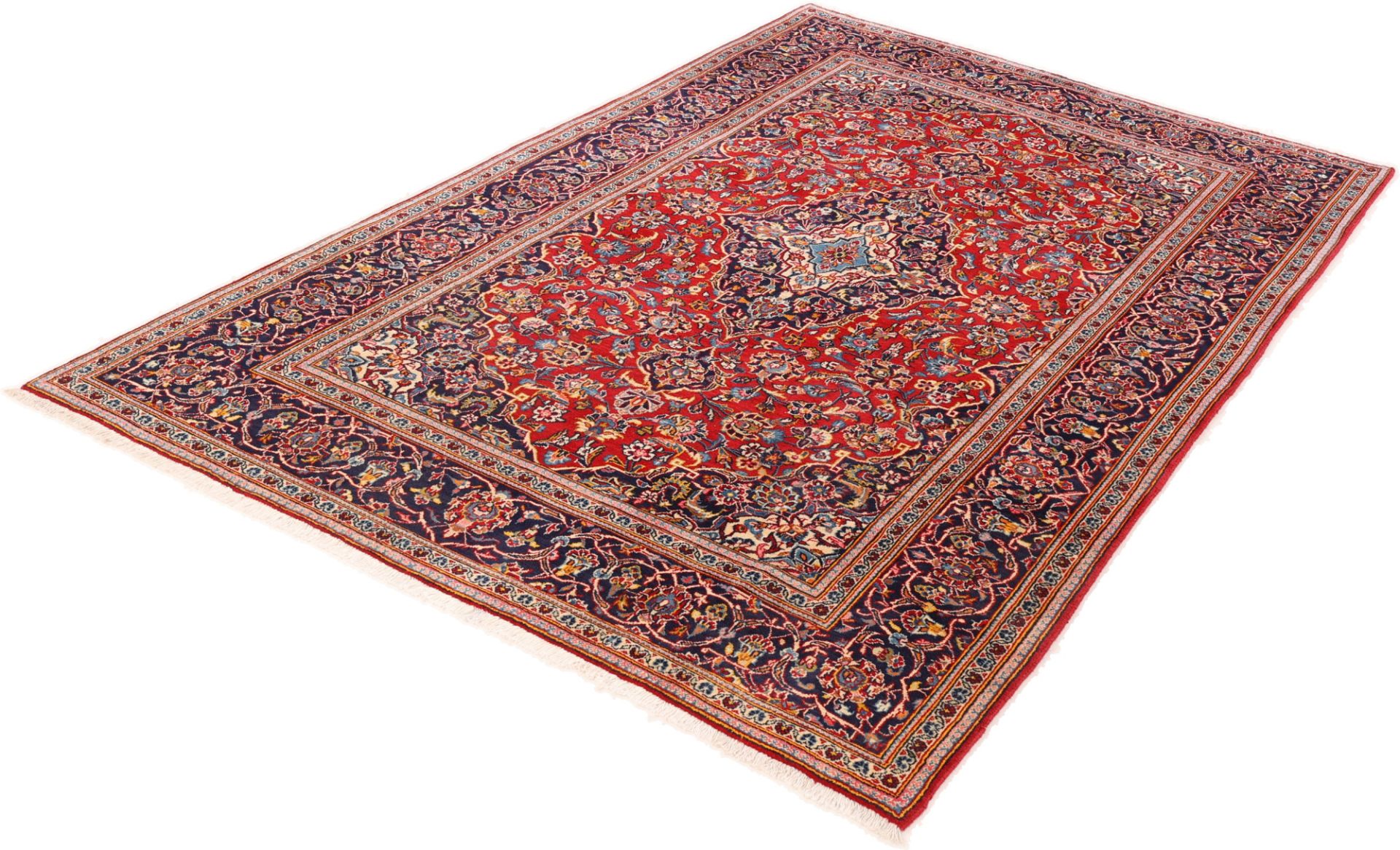Kashan Perserteppich 198 × 300 cm aus Wolle & Seide, handgeknüpft