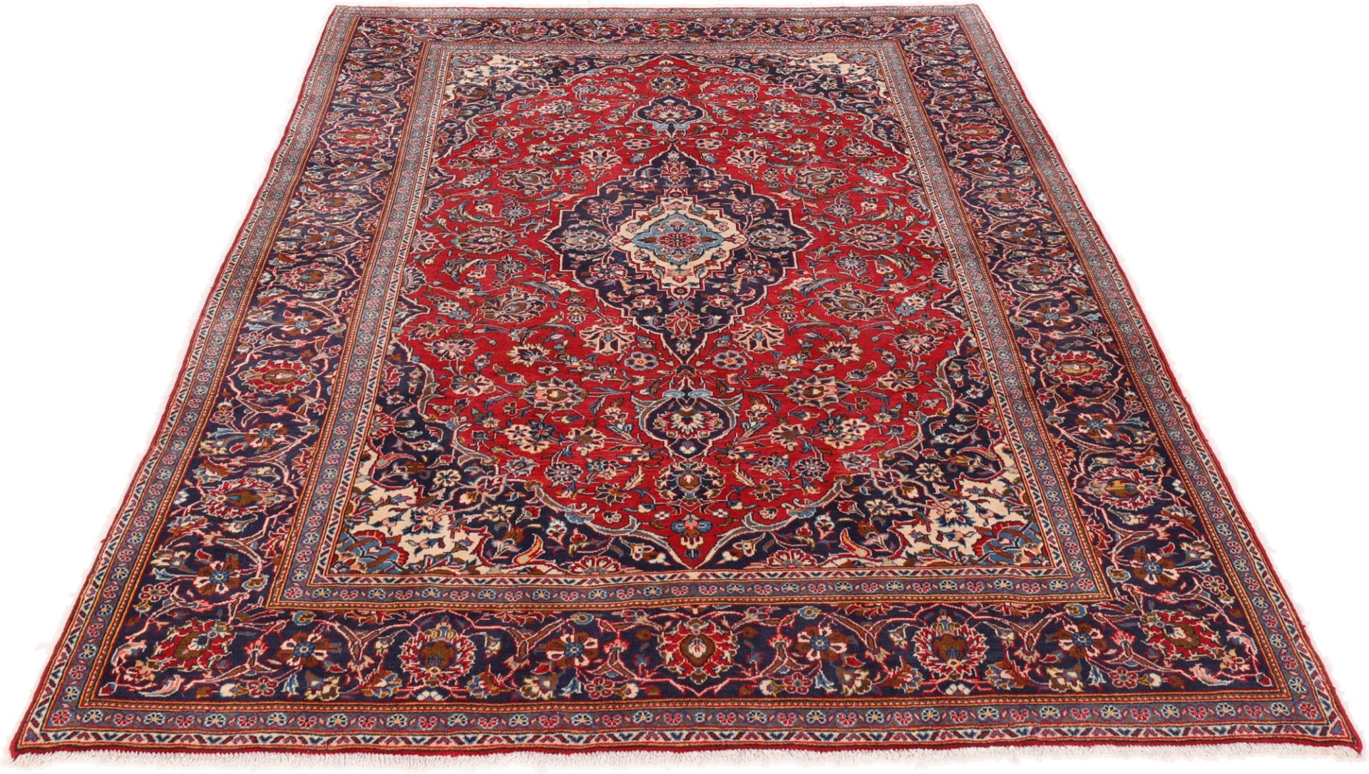 Handgeknüpfter Kashan Perserteppich, 197 × 300 cm, Wolle
