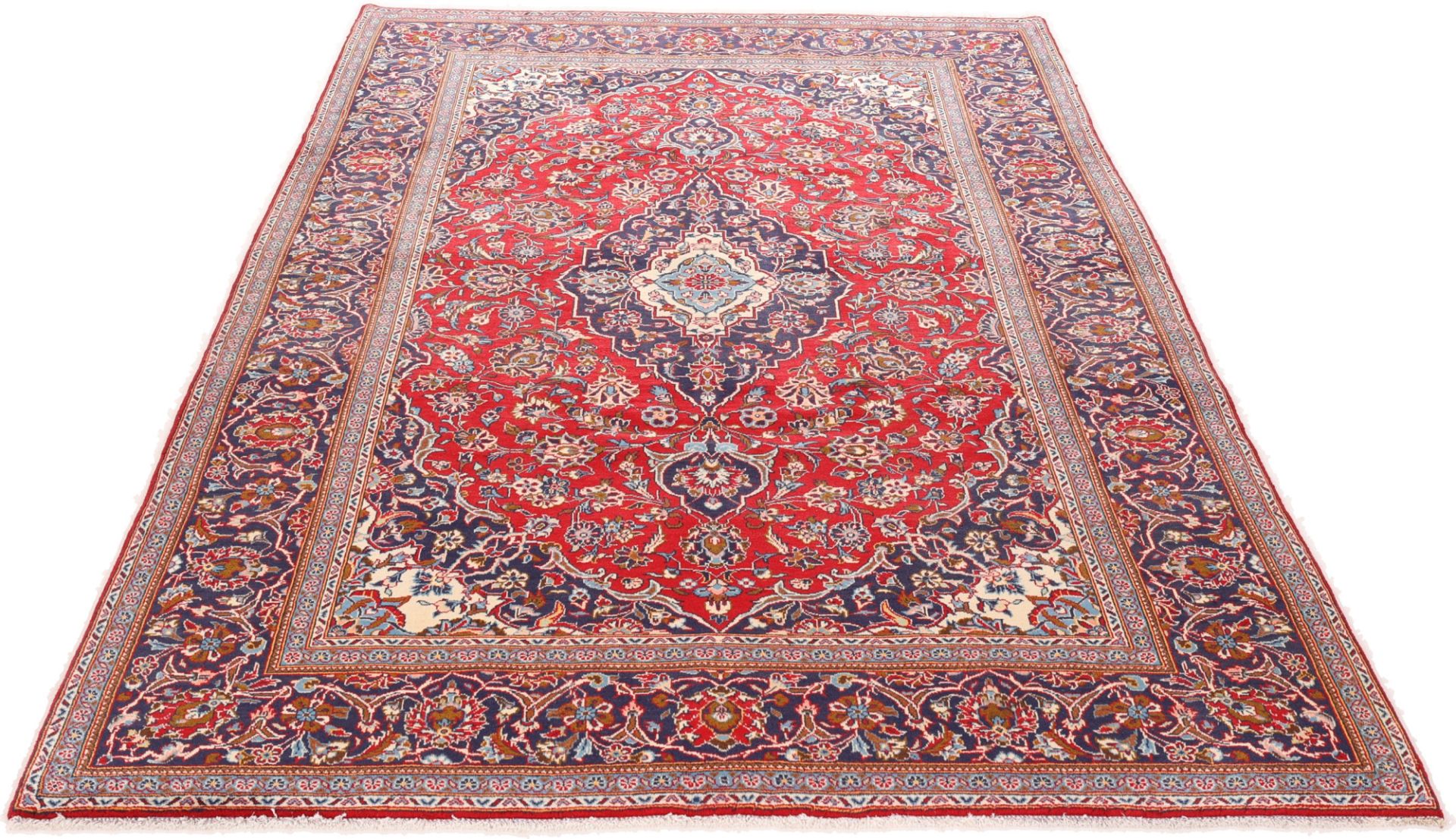 Handgeknüpfter Kashan Perserteppich, 197 × 300 cm, Wolle