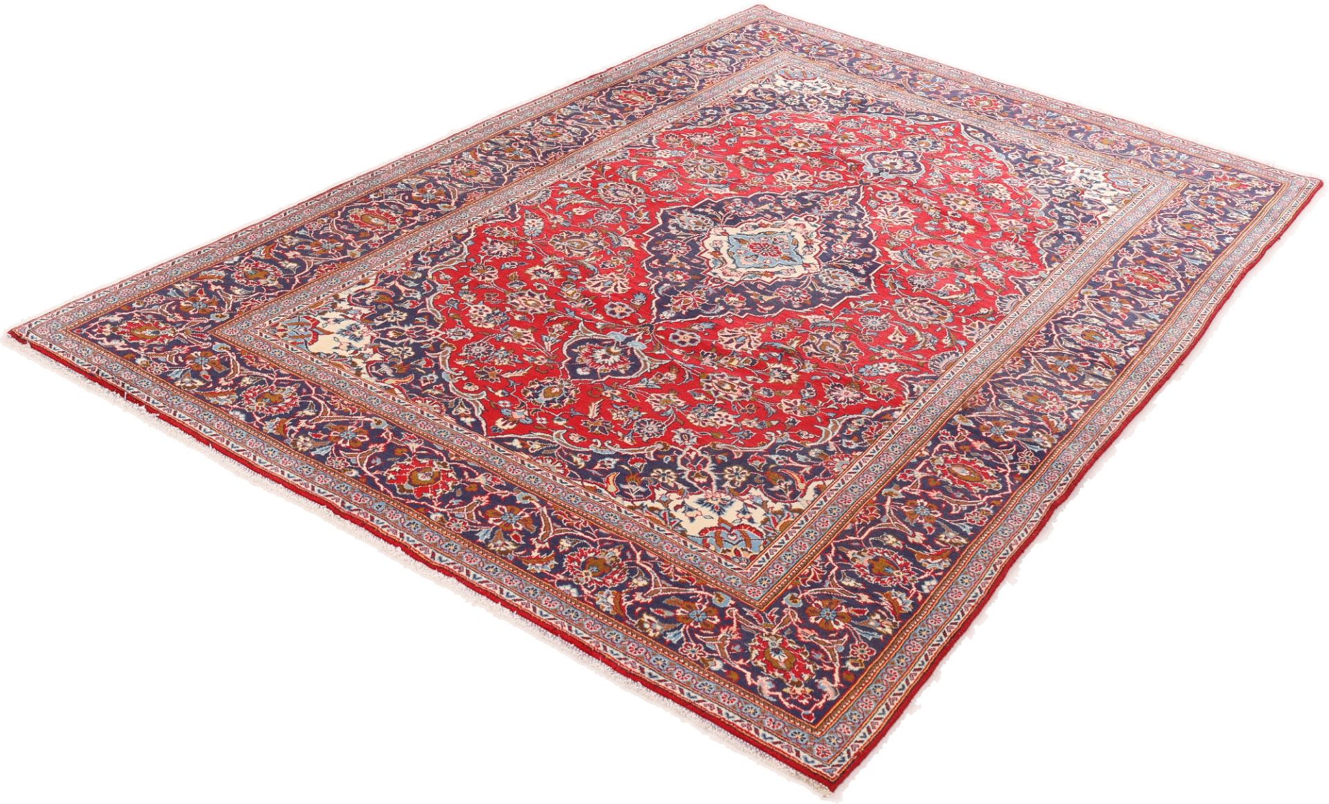 Handgeknüpfter Kashan Perserteppich, 197 × 300 cm, Wolle