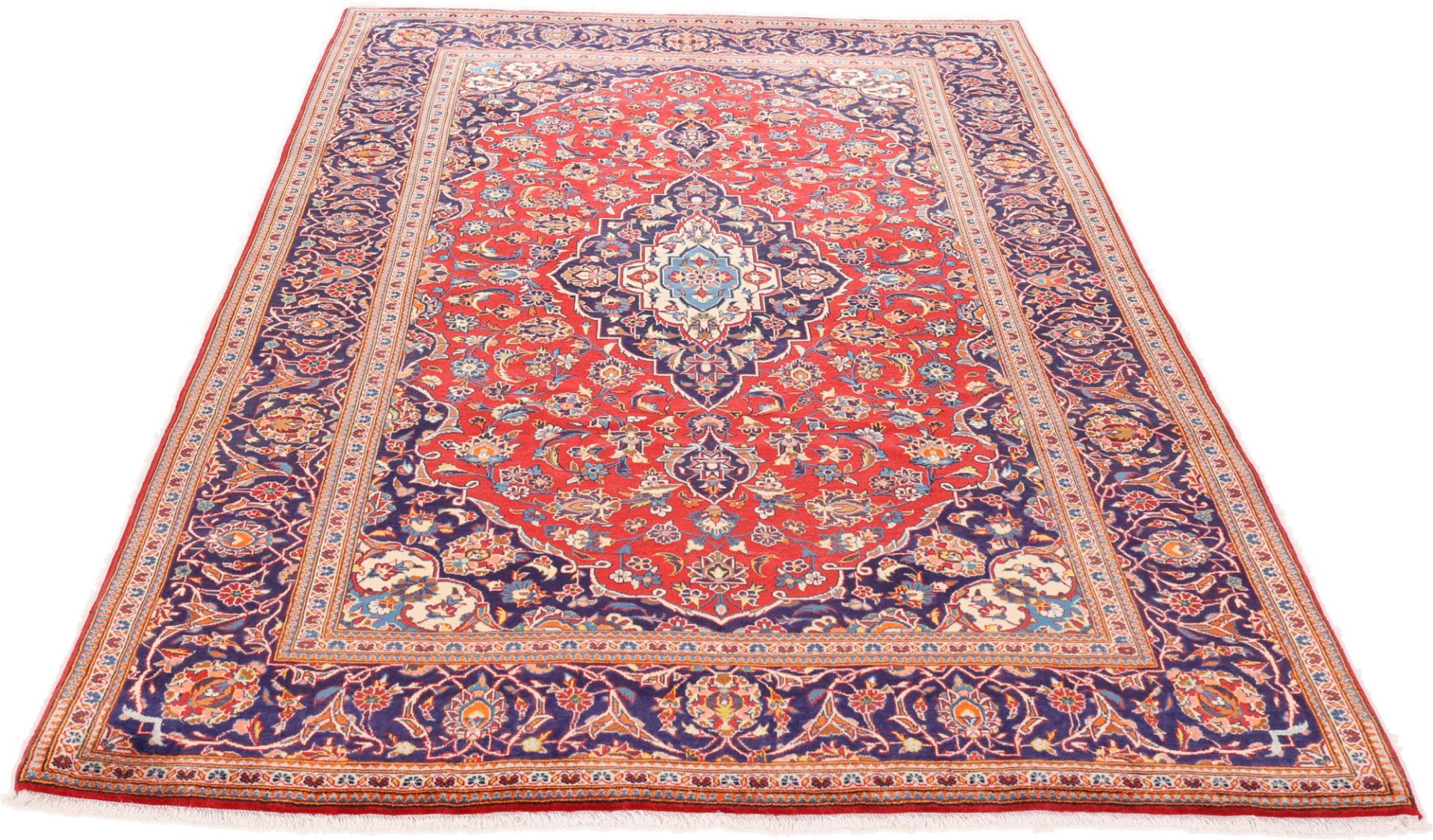 Handgeknüpfter Kashan Perserteppich, 200 × 312 cm, Wolle