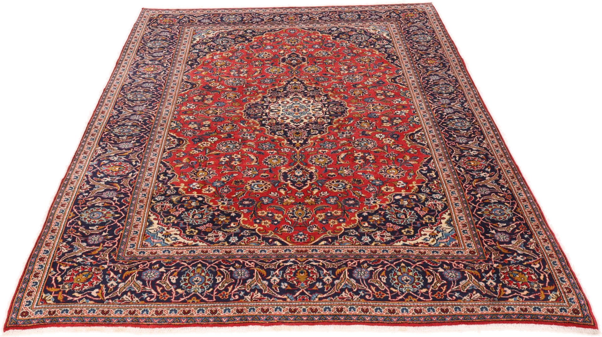 Handgeknüpfter Kashan Perserteppich, 200 × 294 cm, Wolle